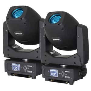 Pair of moving head beam fixtures