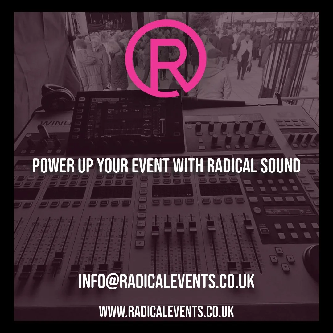 🎧 Make every word and beat count!
At Radical Events, we bring clarity, power, and precision to every performance.

🔊 Our Audio Hire Includes:
&bull; Line arrays &amp; point source systems
&bull; Digital &amp; analogue mixing consoles
&bull; Stage b