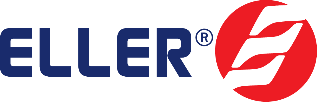 Eller Logo in blue with red emblem 