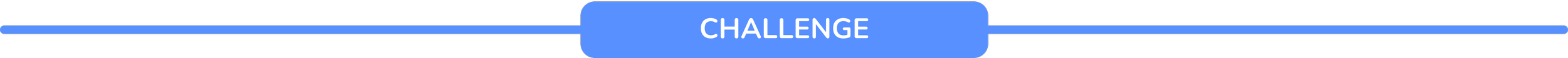 A blue infographic banner with the word 'CHALLENGE' in white, capital letters, centered within a blue banner with rounded edges.