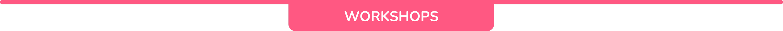 Pink banner with the word 'WORKSHOPS' in white text.