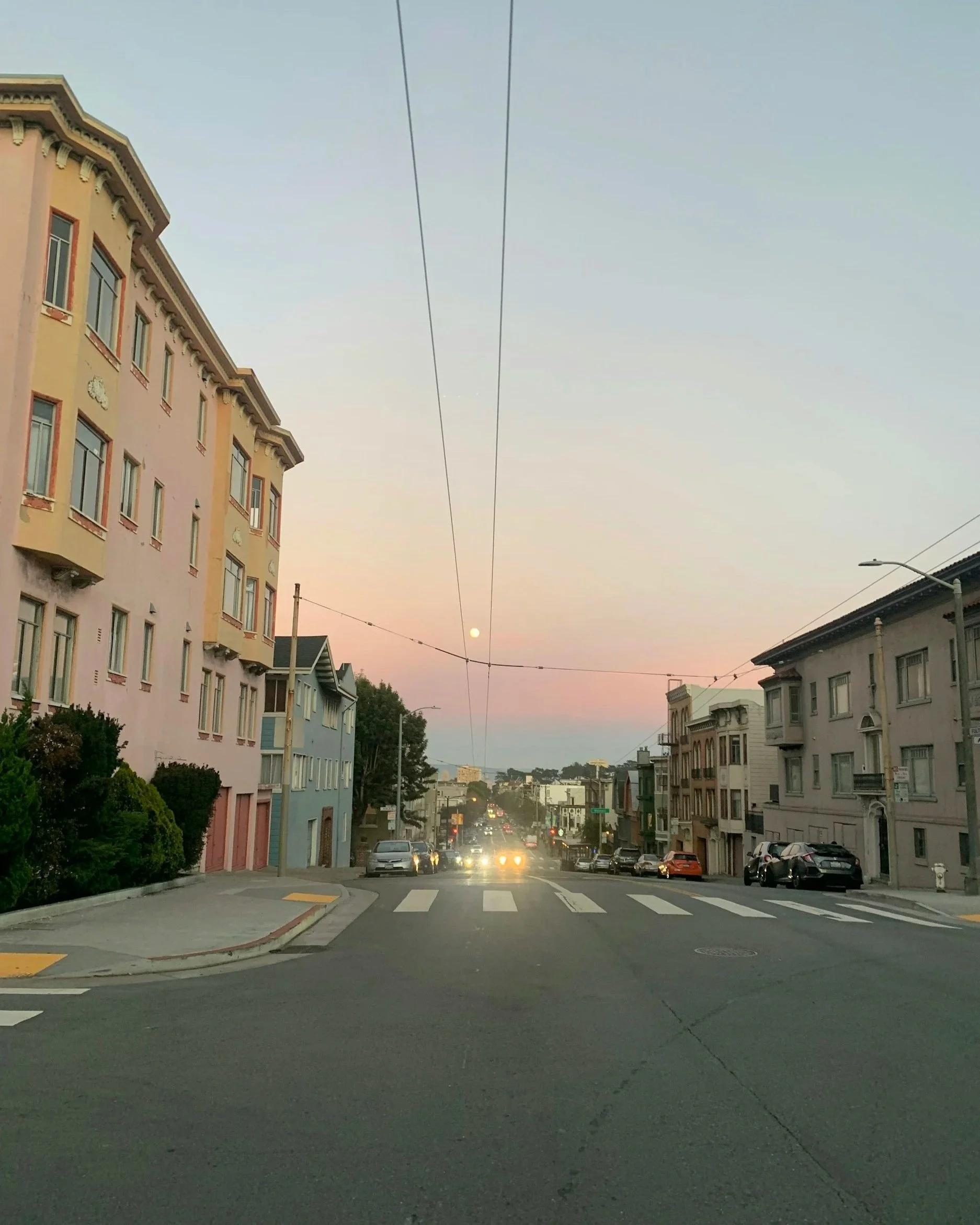 Residential street in San Francisco real estate market.