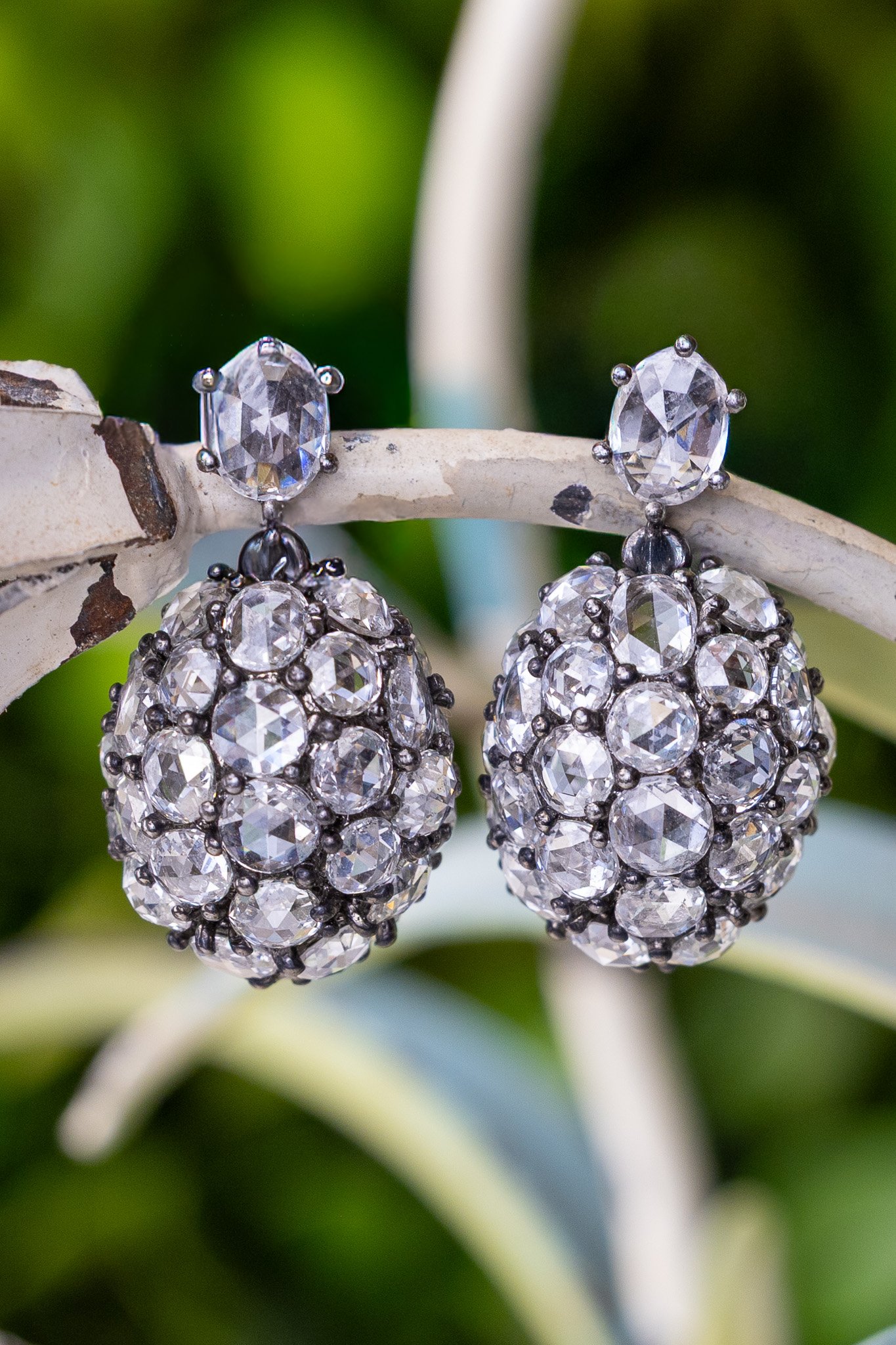 Rose Cut Diamond Earrings