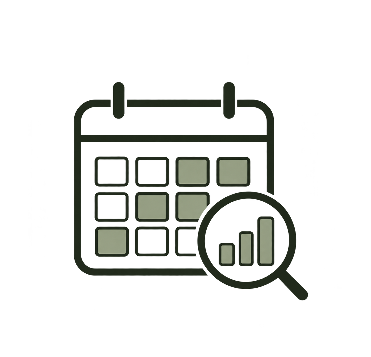 Geometric drawing of an outline square with sections divided by vertical, horizontal, and half circle lines.
