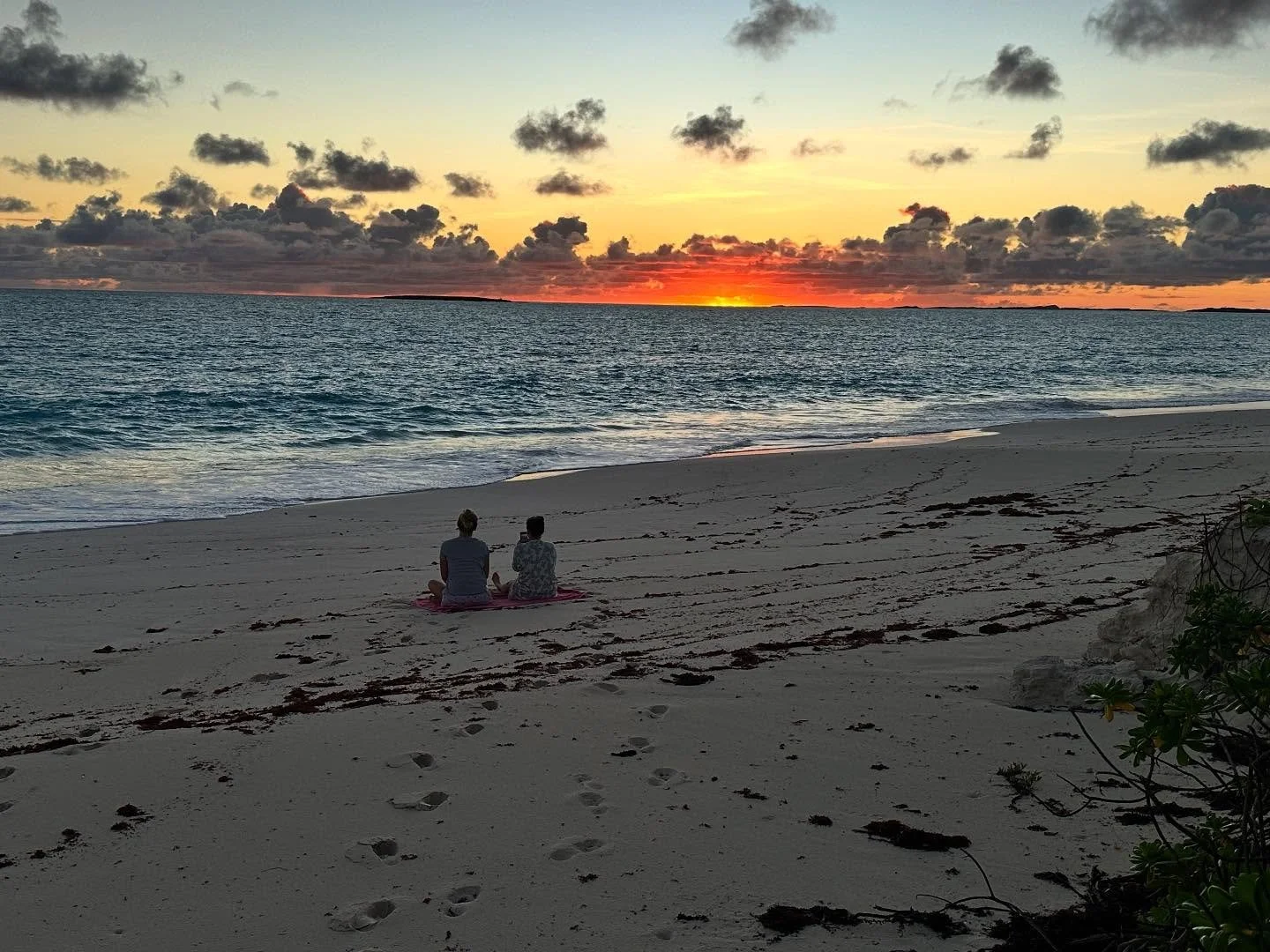 Is there a better way to start your day than watching the sunrise with a coffee and your bestie on a beach in paradise? You can think it over. We&rsquo;ll wait. #saltwatersunriseexuma