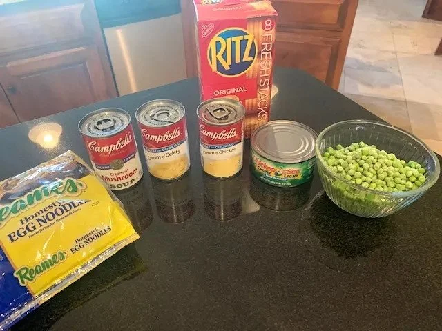 Tuna Noodle Casserole is a Bowl of Comfort Topped with Crackers