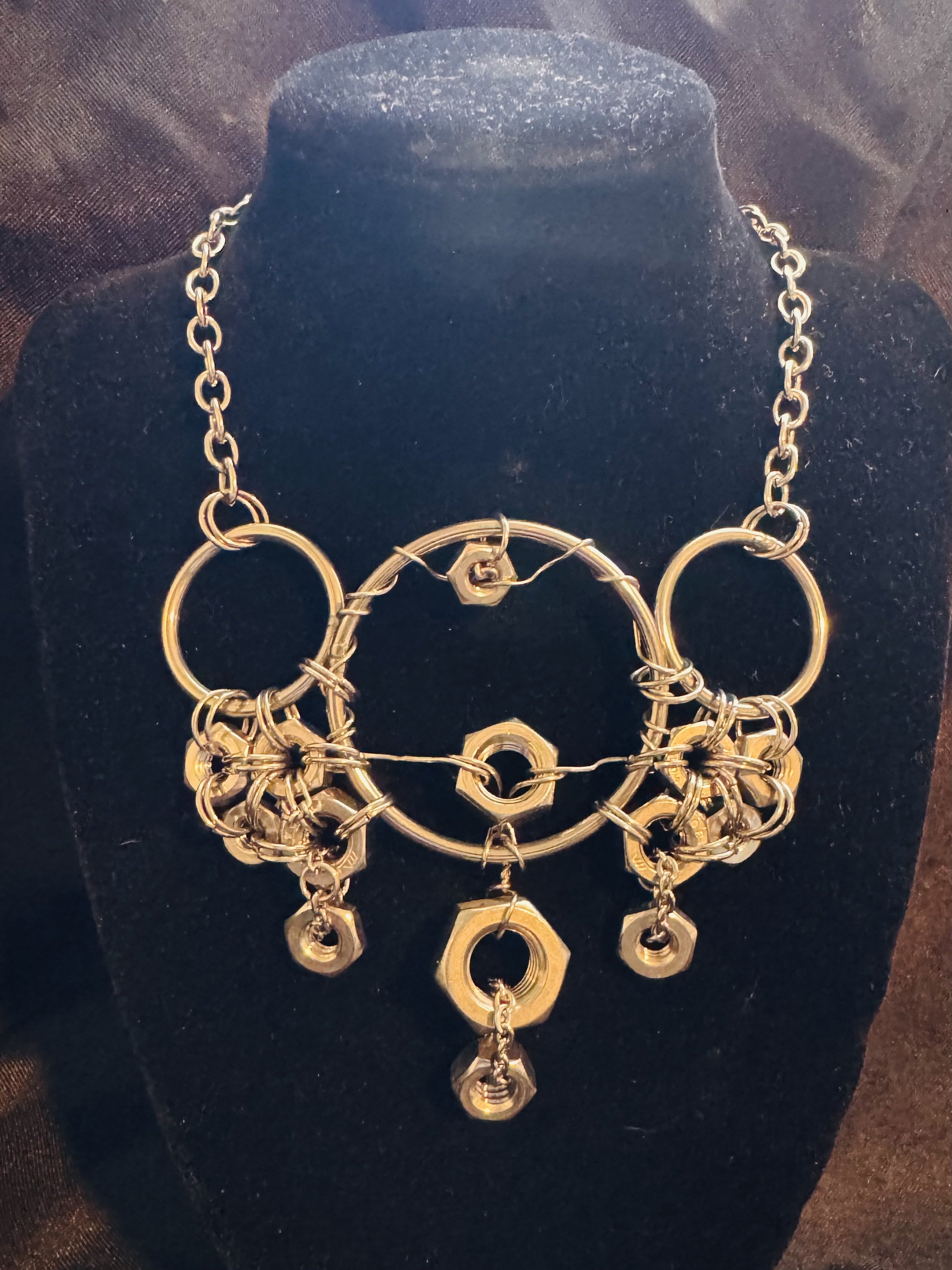 Stainless Steel 'Hex Web' Necklace