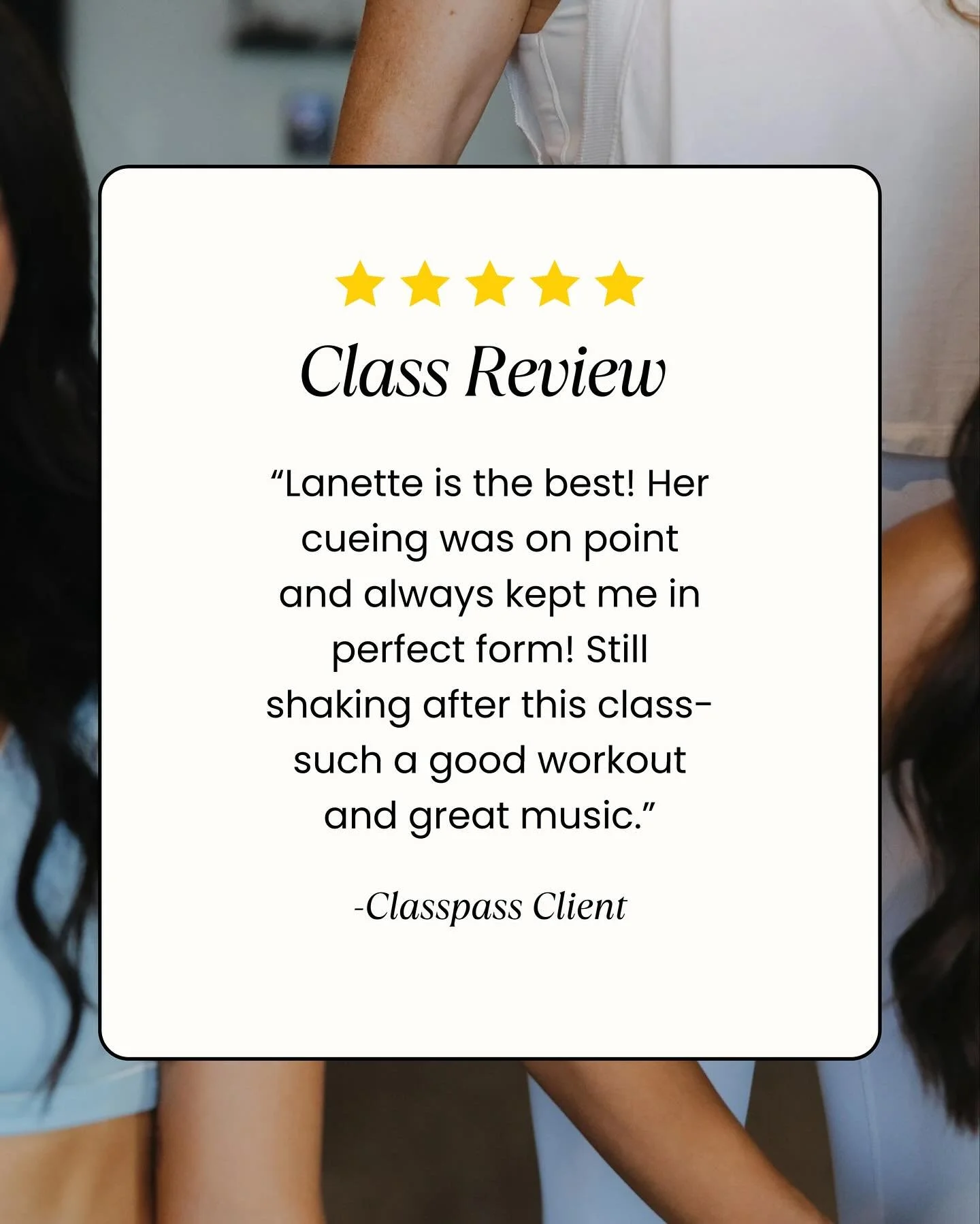 Take a look at what one of our clients has to say about @lanettewillisyoung &lsquo;s barre class! 

💙💙💙