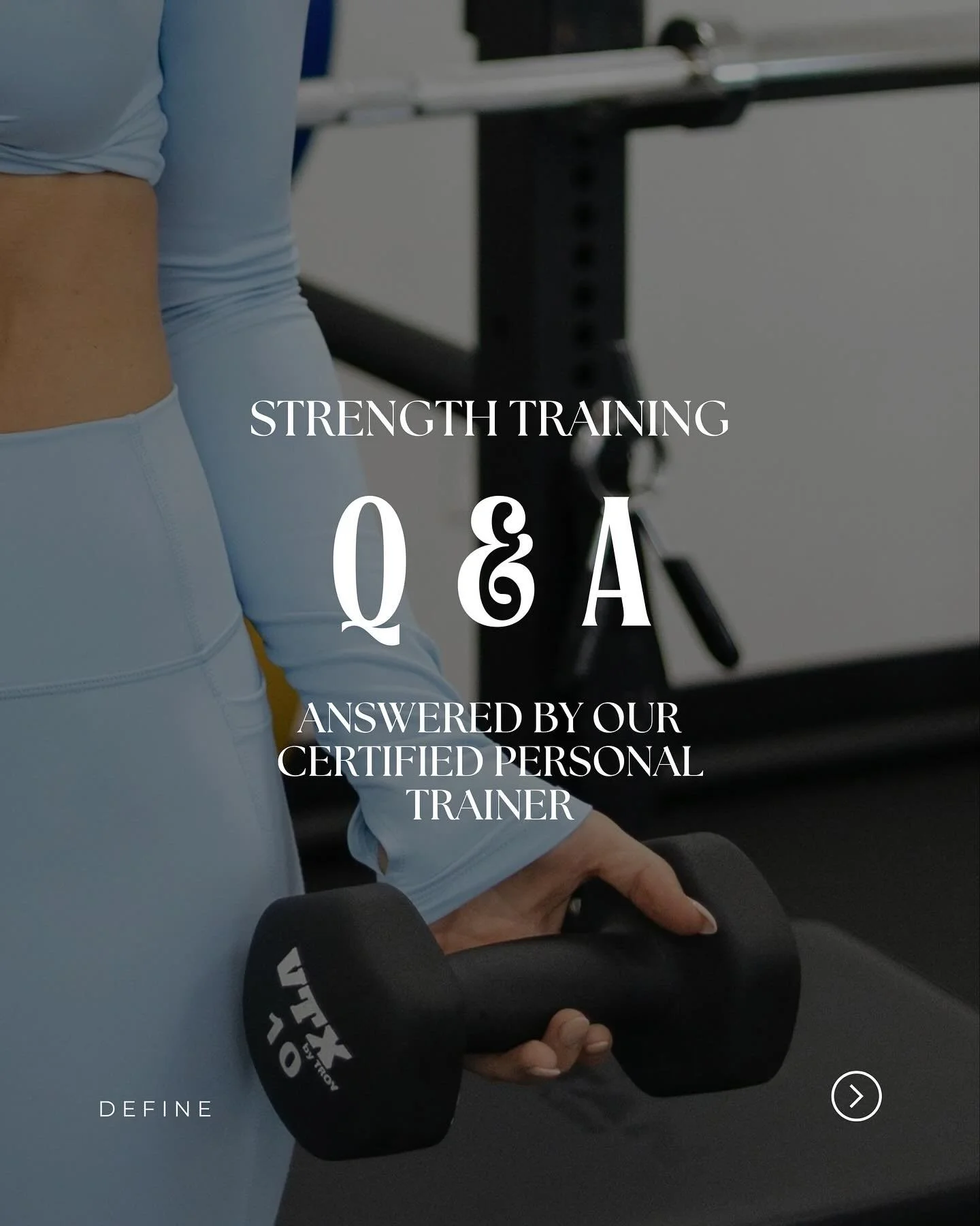 Curious about strength training but not sure where to start?

Dive into our Q &amp; A to learn everything you need to know about strength training at Define. 💪🏼