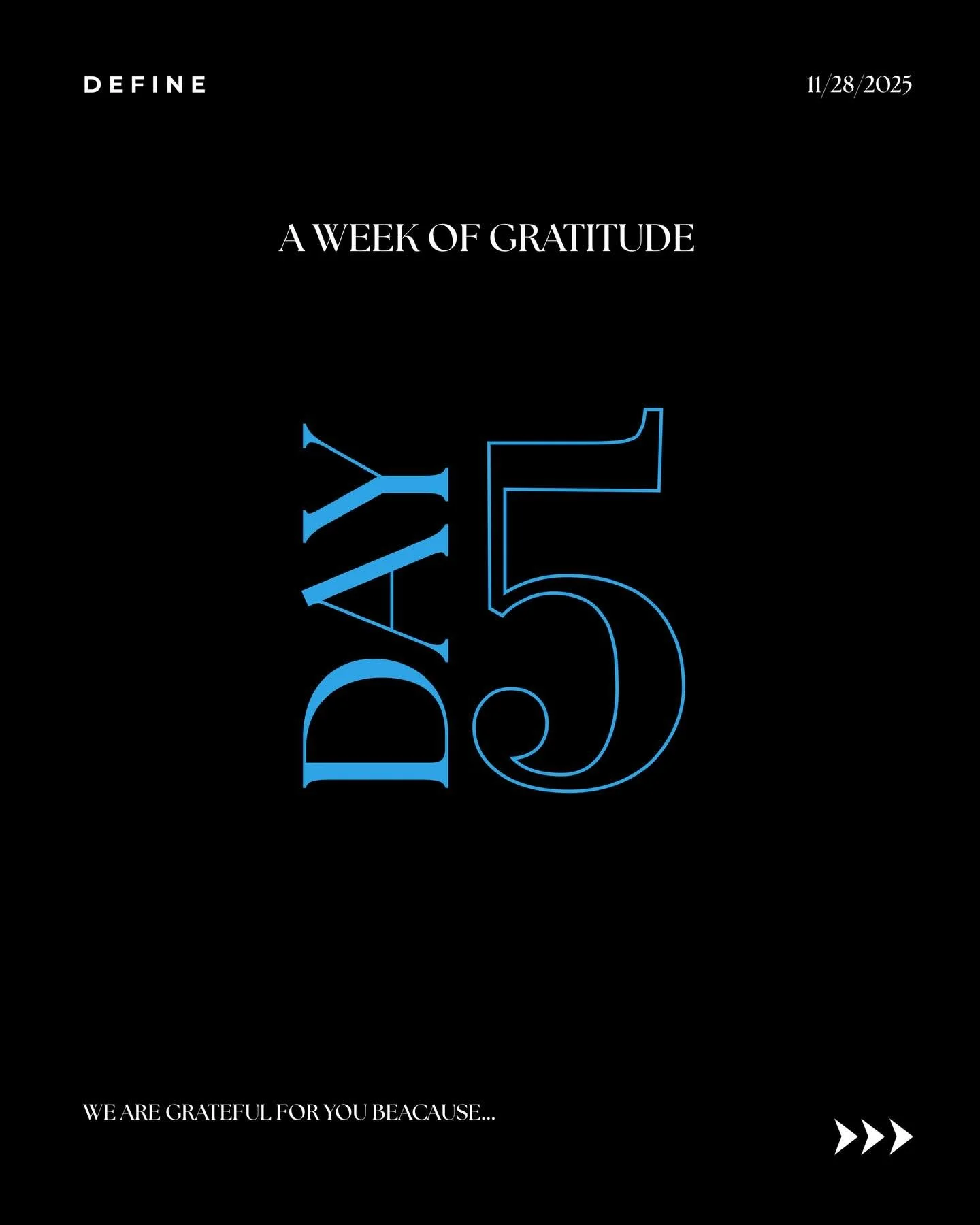 5 Days of Gratitude 💙

We are grateful when you keep coming back! Your consistency is what makes this community so special.