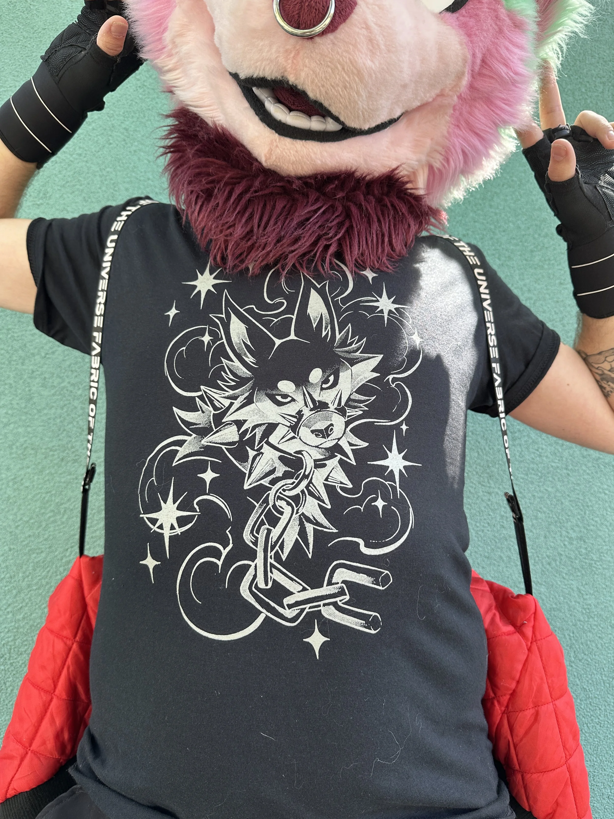 Celestial Wolf Screen Printed T Shirt