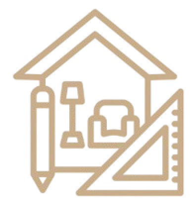 A geometric, abstract design featuring various shapes including triangles, squares, and lines in multiple colors and patterns.
