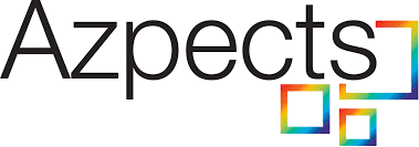 Azpects logo with colorful geometric design elements