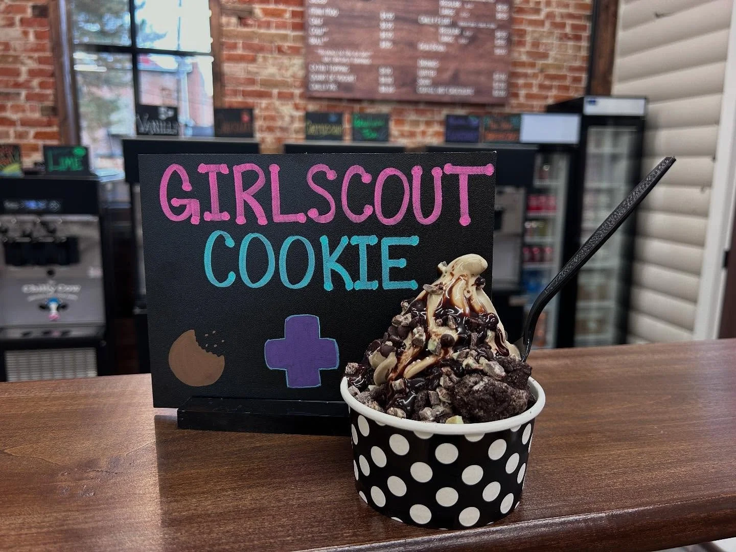 Come in today and try our delicious soups.  We have Lobster Bisque &amp; Chicken Wild Rice.  Also try our specialty bowls of the week&hellip;Blackberry Latte and Girlscout Cookie. 
The Blackberry Latte has cappuccino and mountain blackberry froyo, wh
