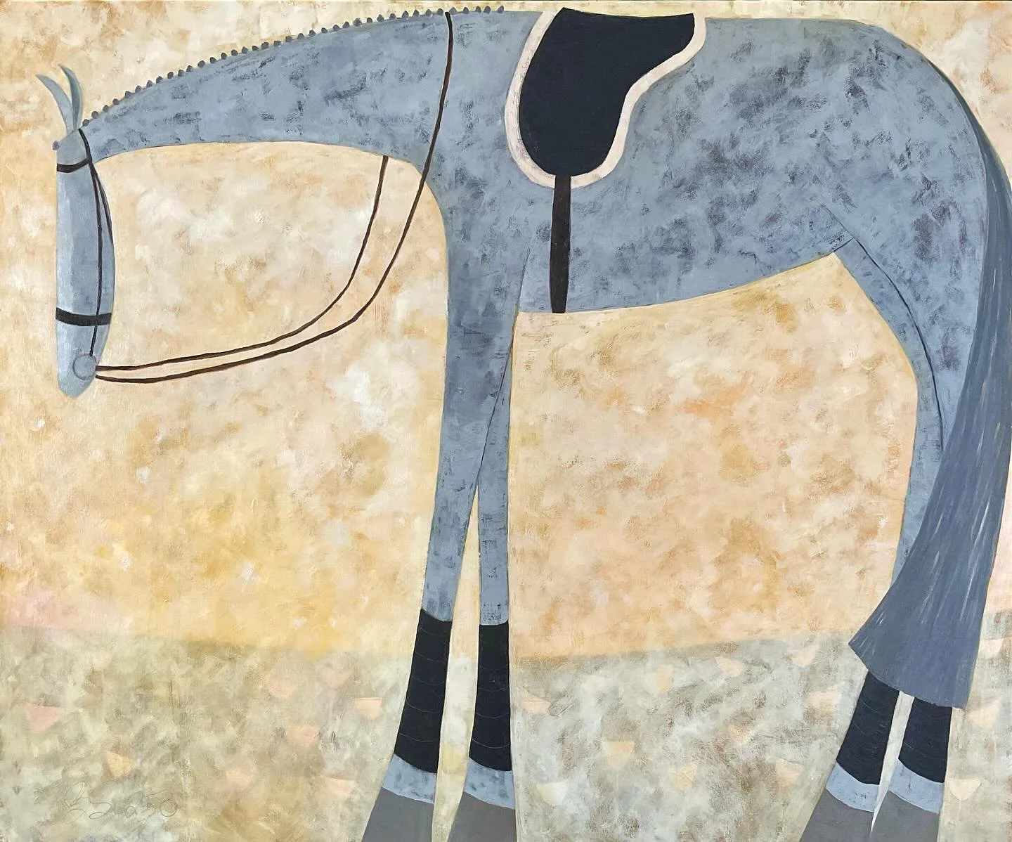 EVERYTHING. oil on canvas, 48&rdquo;x36&rdquo;, c.&rsquo;25 by artist. This piece was inspired by my dear friend Barbara &amp; her horse Willa passed this summer.  Barbara did everything for her mare for a very long time &amp; Willa gave her everythi