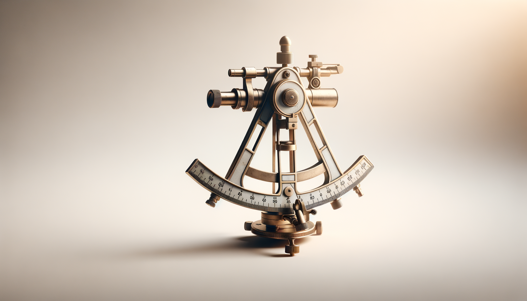 Globo terráqueo en forma de brújula antigua, con un diseño en tonos dorados y parte de fondo difusa y clara.