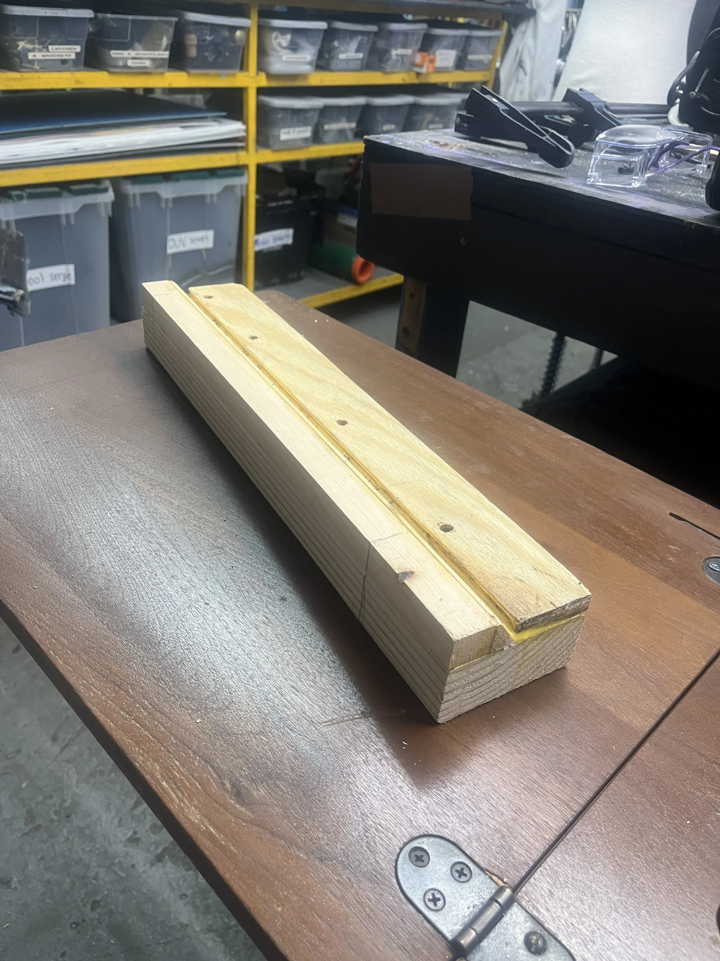 Angled Support Block, to hold the curved underside of a Vintage Singer Sewing Machine
