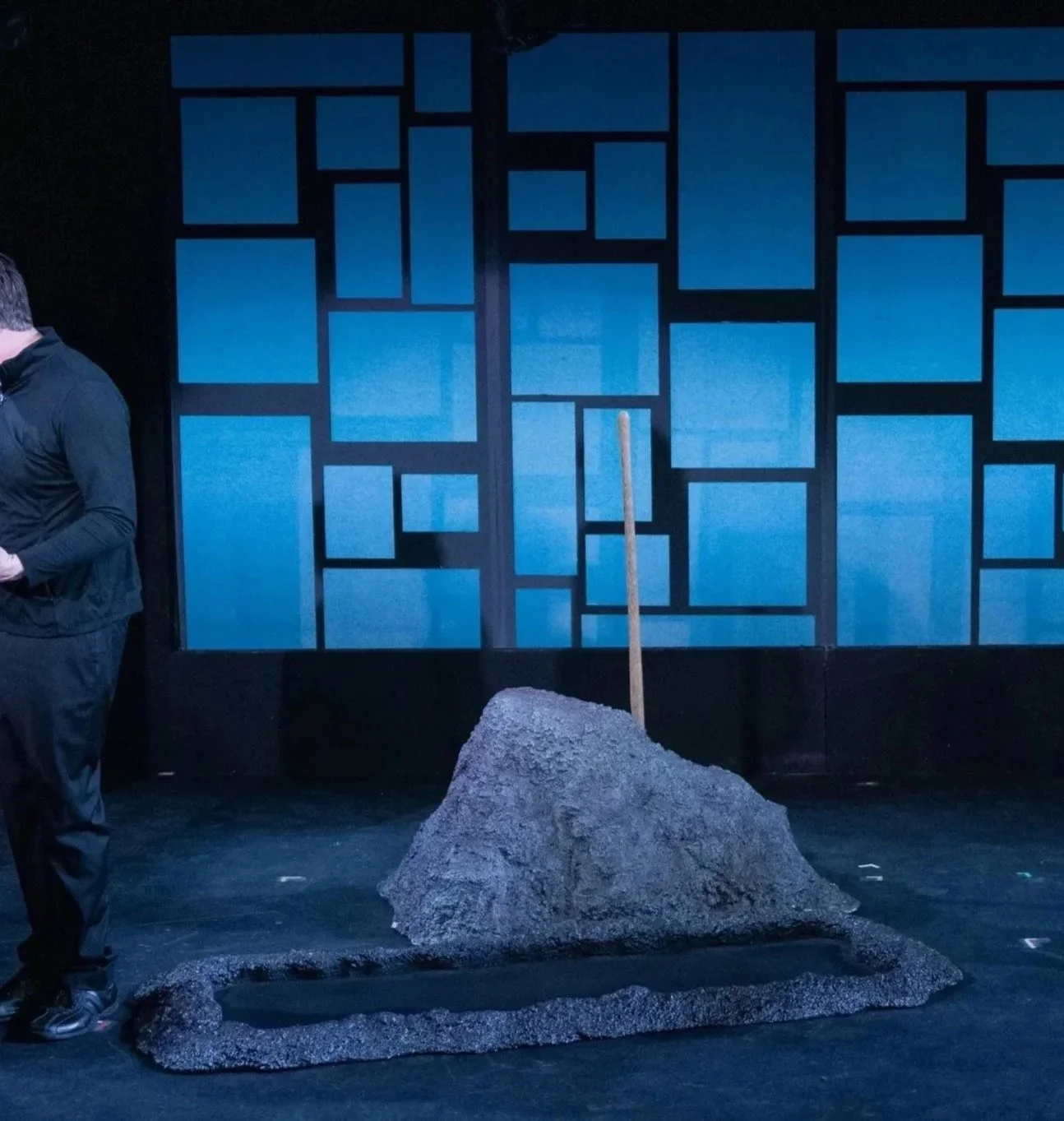 Sculptural "Dirt Pile" with trick Removable Shovel, and Optical Illusion "Open Grave"