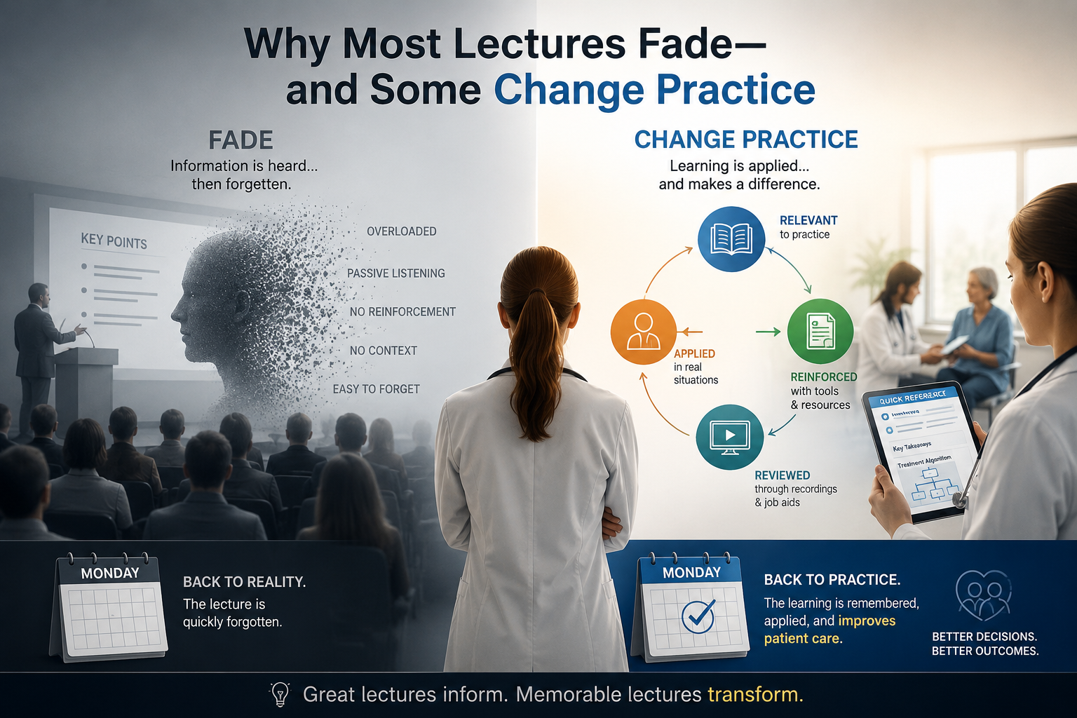 Why Most Lectures Fade—and Some Change Practice