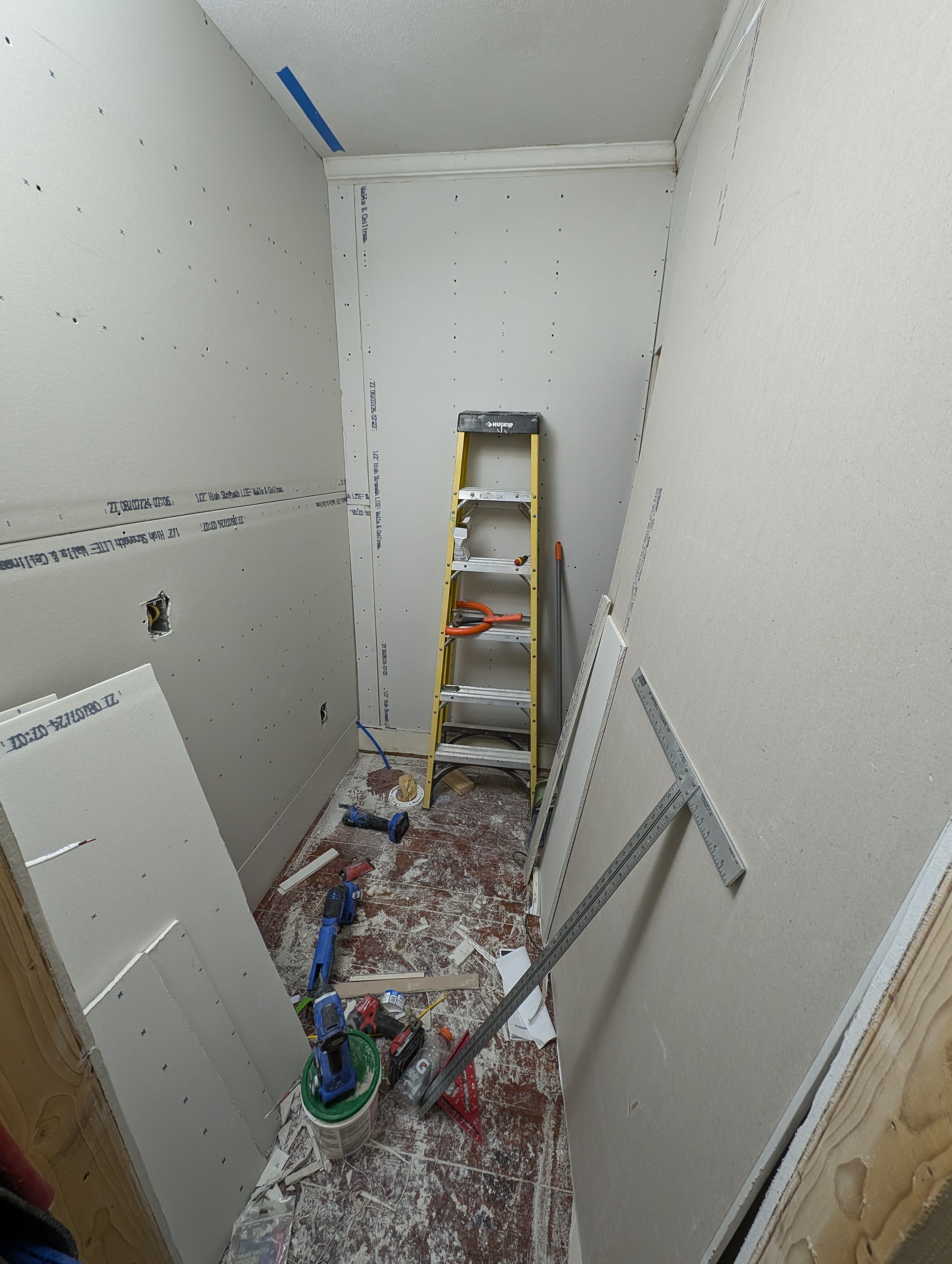 Drywall Encloses the Space