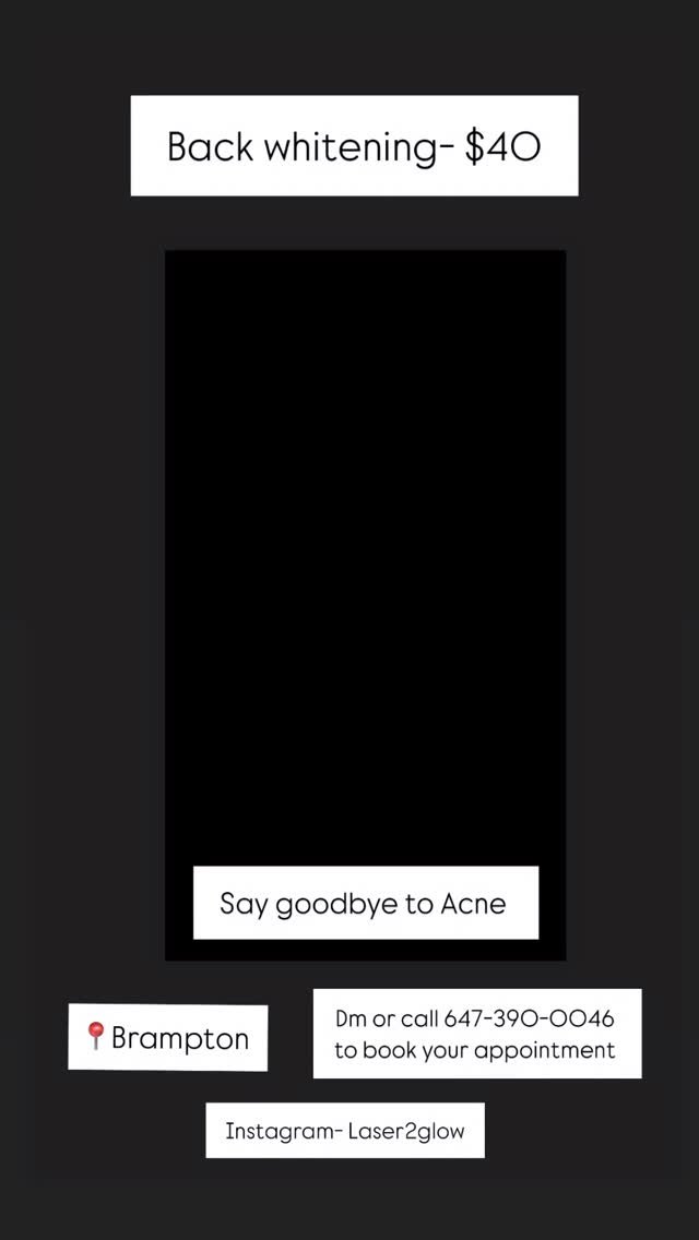 Back whitening- $40
📍Brampton
Dm to book now
#fyp #backwhitening #toronto #brampton #laserhairremoval #skintreatment