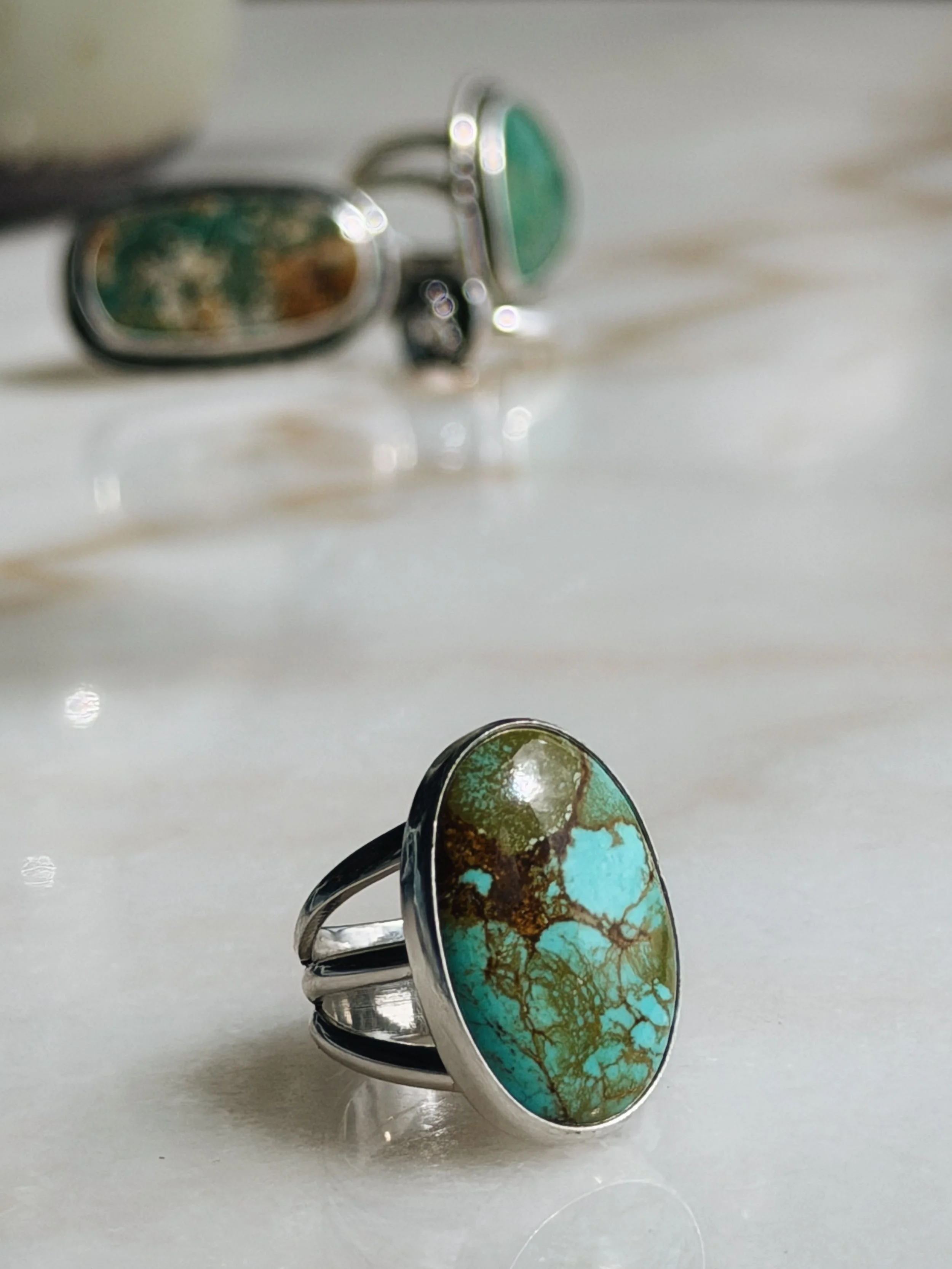 Glacier Blue Turquoise Oval Ring