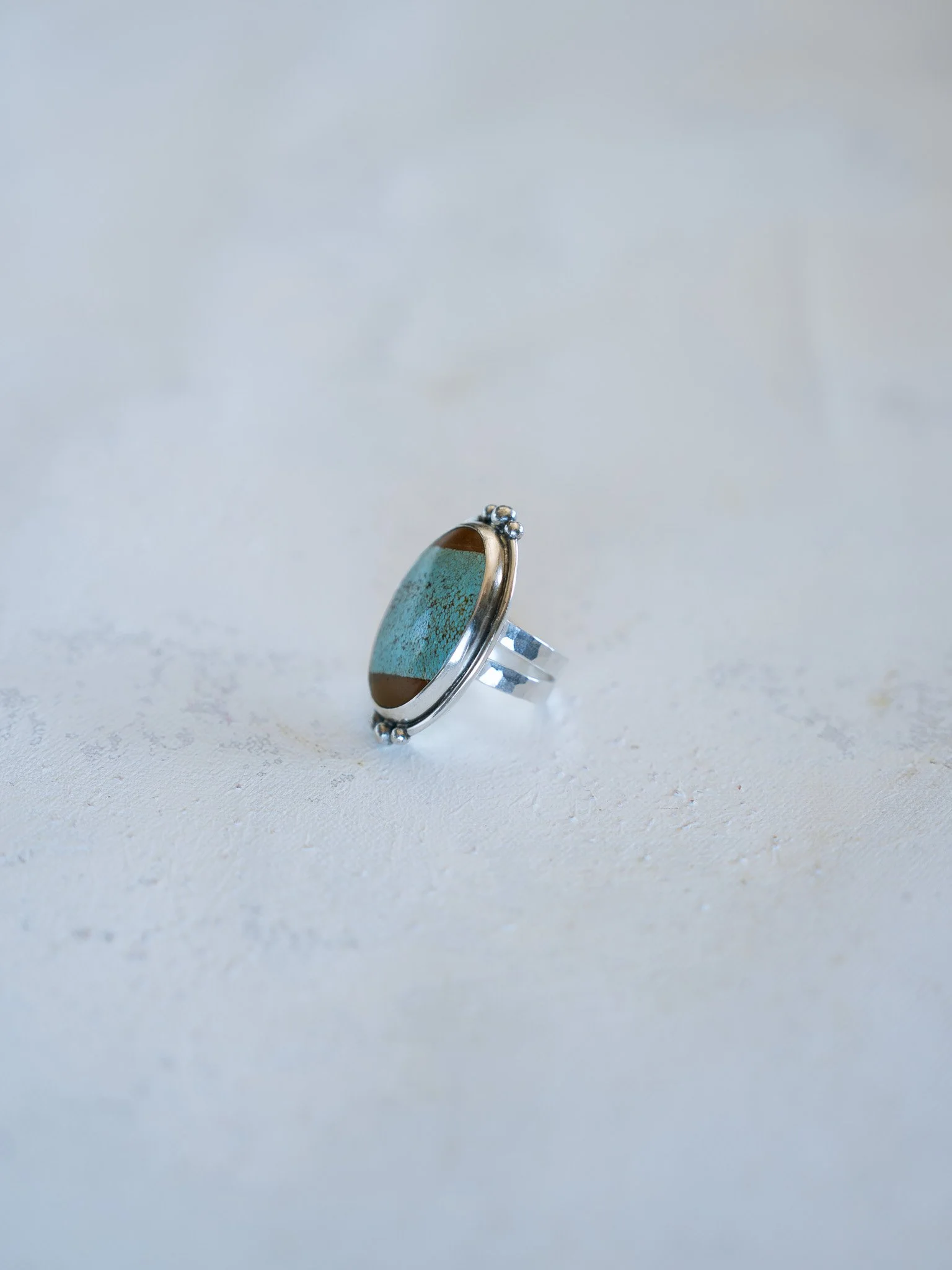 Number 8 Turquoise Oval Statement Ring