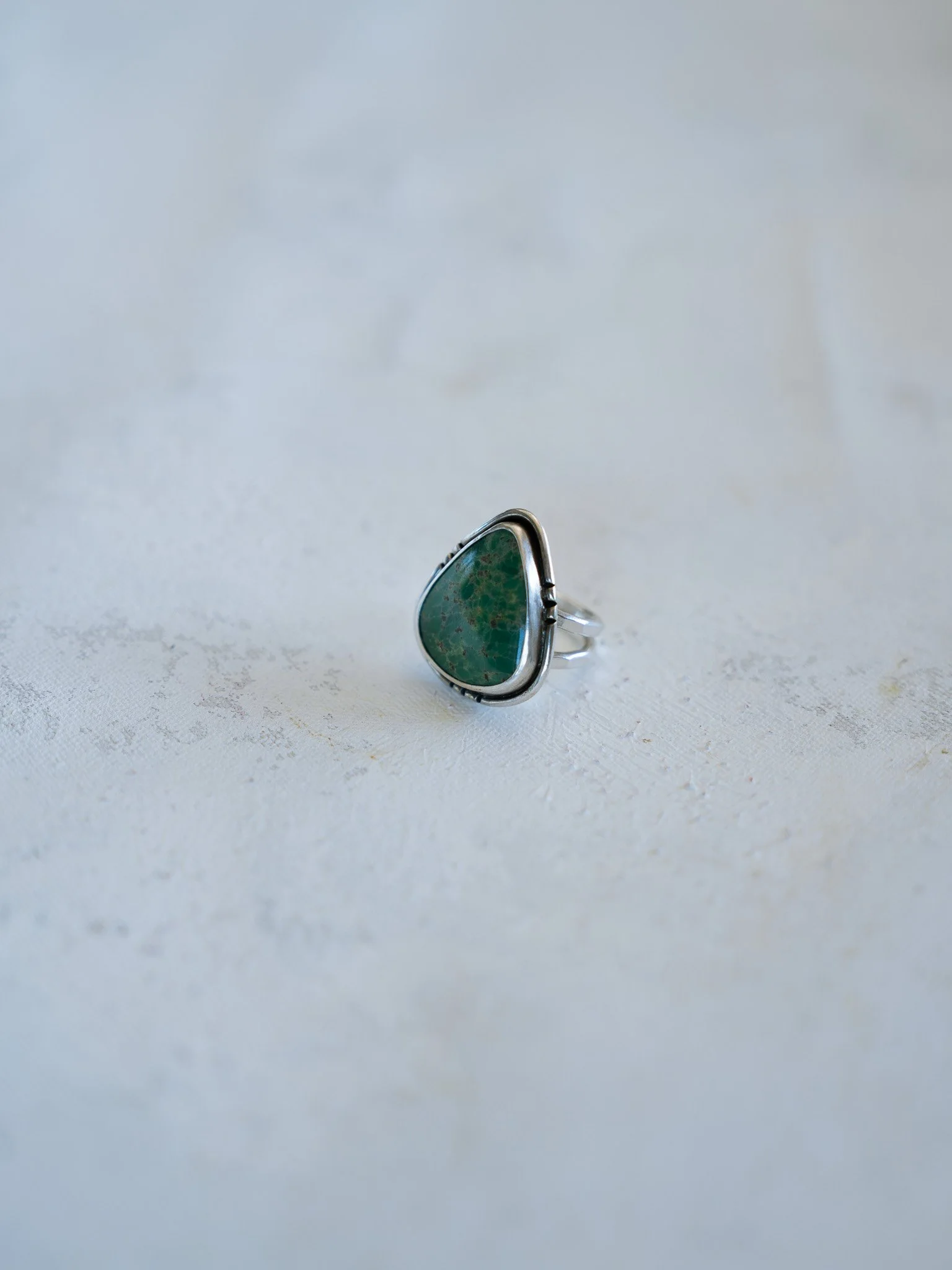Candelaria Hills Variscite Chiseled Border Ring