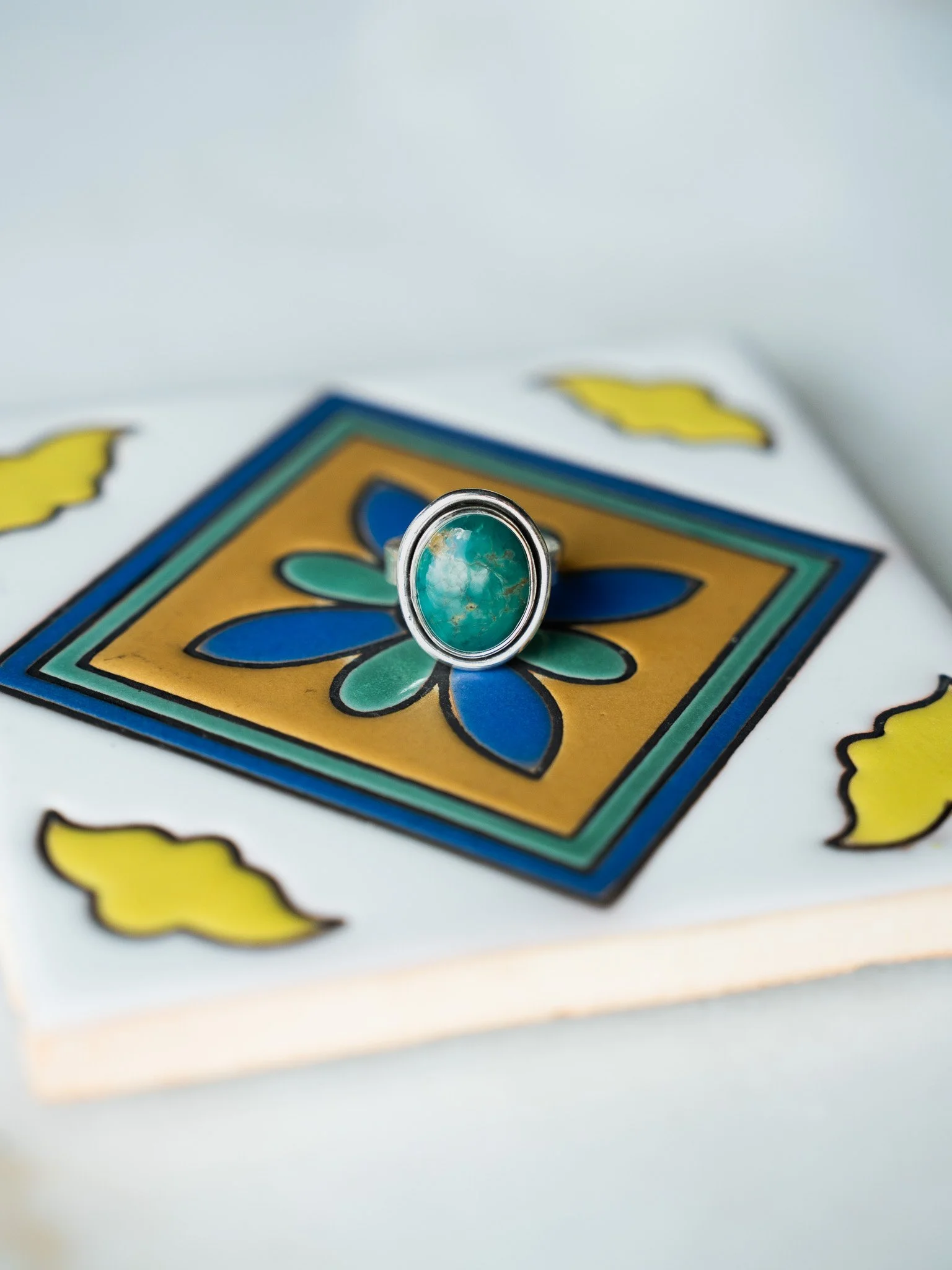 Fox Turquoise Oval Ring