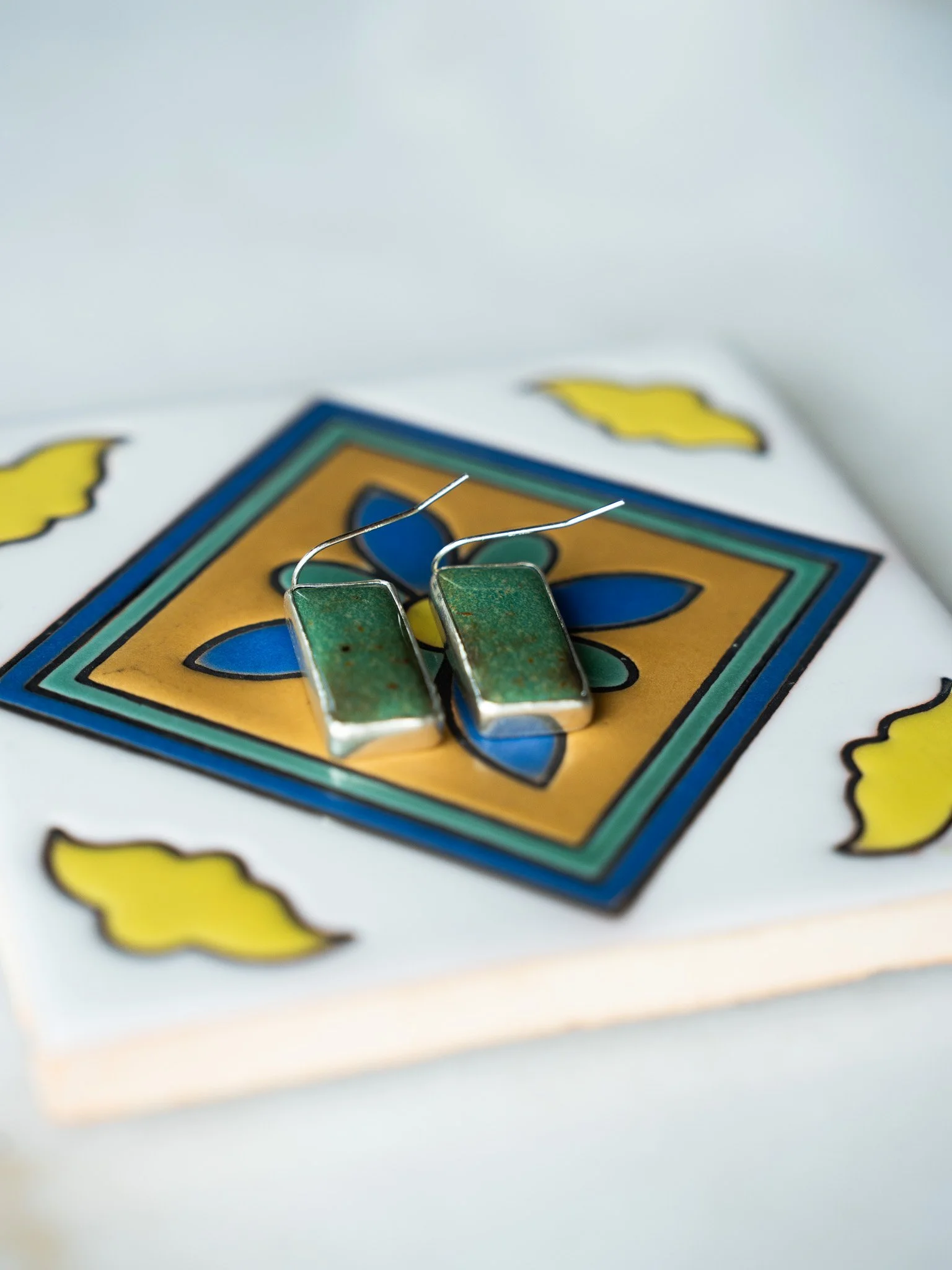 Royston Turquoise Bar Earrings