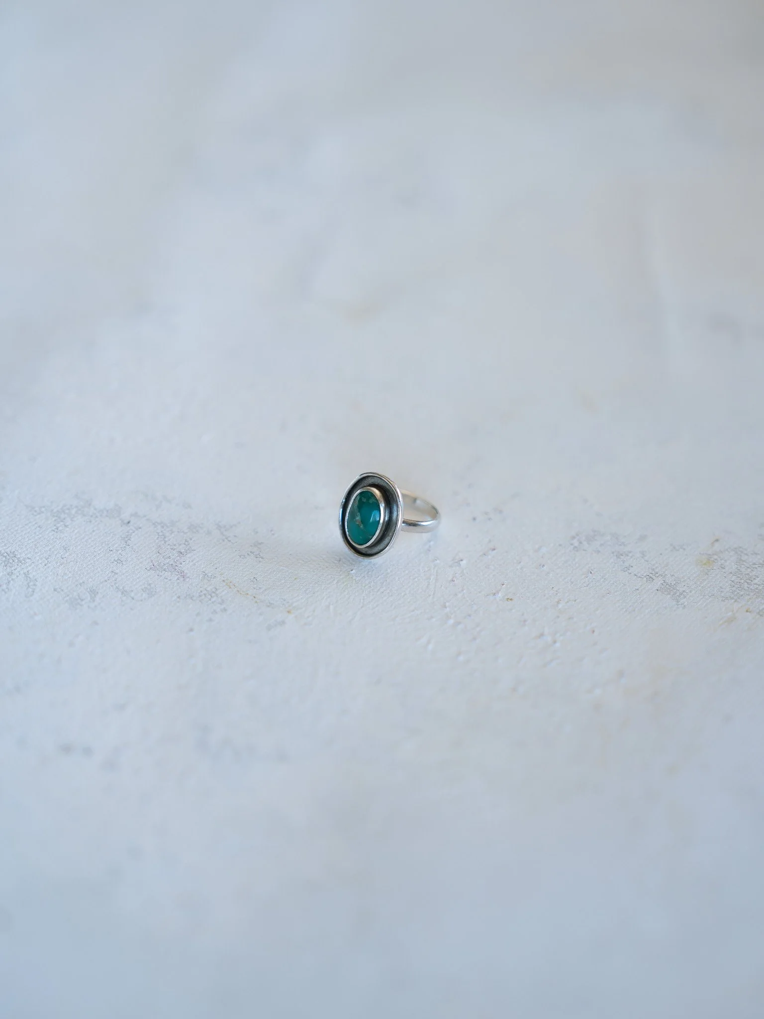 Fox Turquoise Dainty Oval Ring