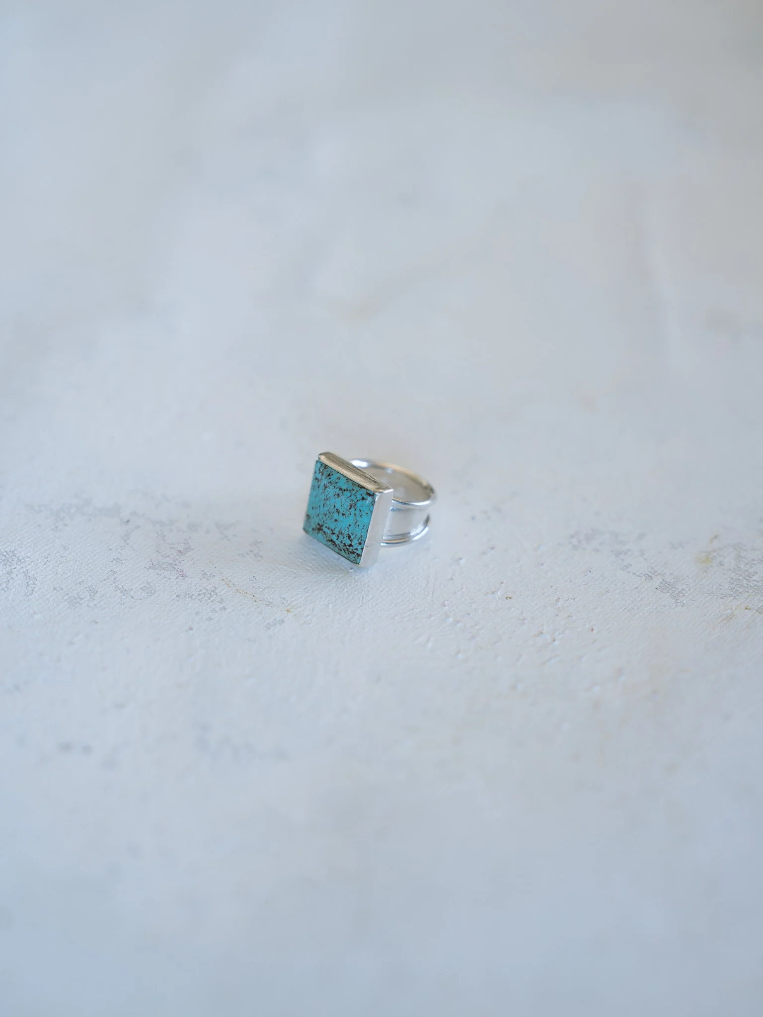 Number 8 Turquoise Square Ring