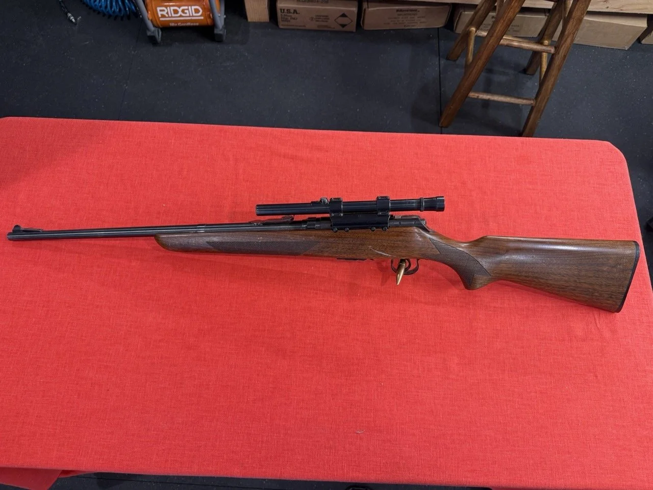 Used Savage Arms .22 Hornet comes with side mounted Weaver optic and one mag