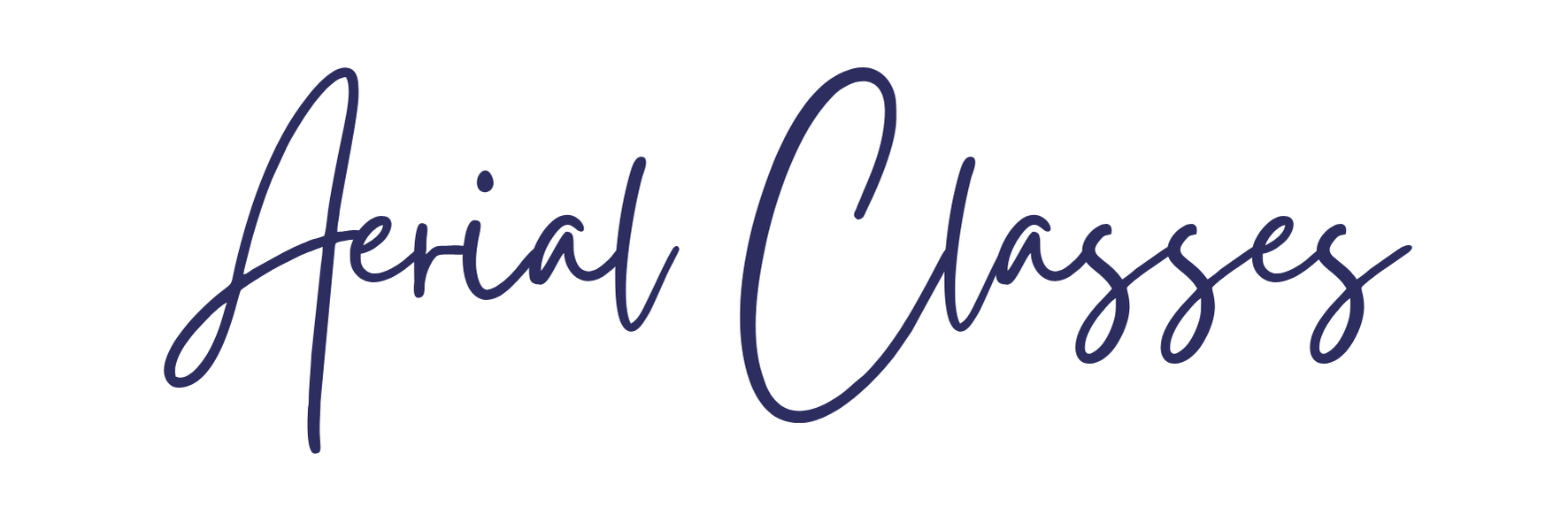 Text that reads 'Aerial Classes' in cursive font on a white background.