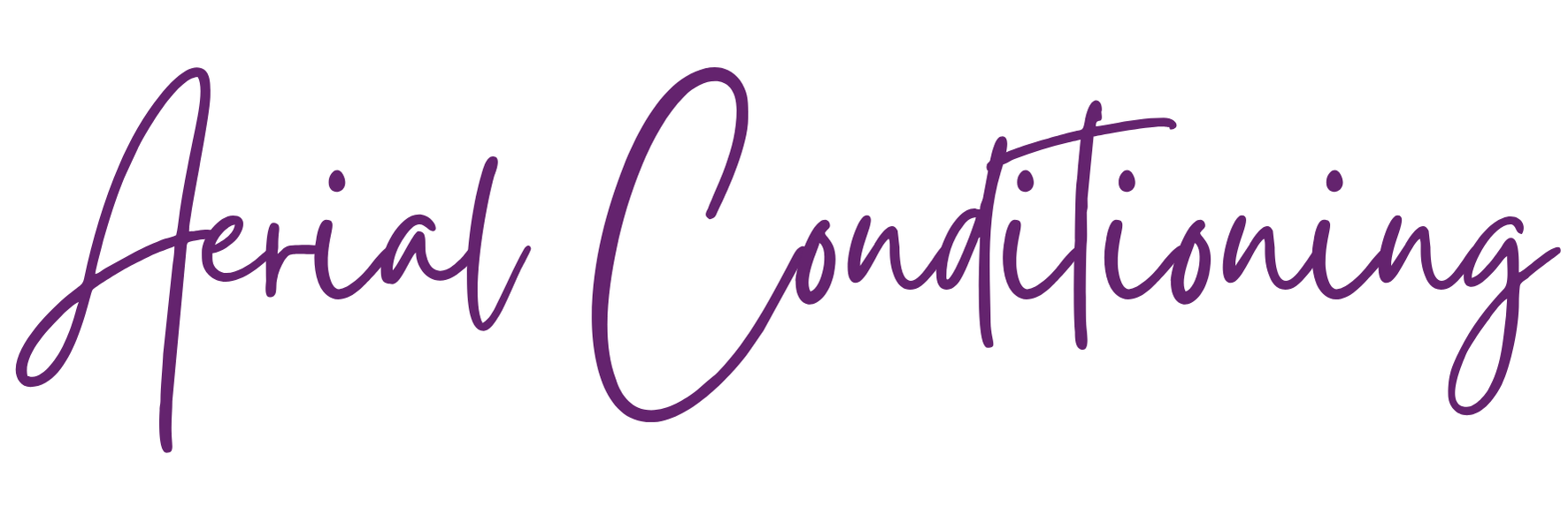 Stylized purple handwritten text that reads 'Aerial Conditioning'.