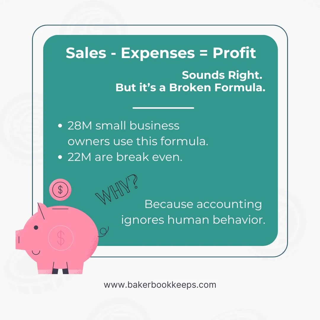 Why the disconnect? Traditional accounting focuses on the numbers but ignores the human behavior around money. Profit First flips the script by building better money habits first.

Sales - Profit = Expenses

#profitfirst #bookkeeper