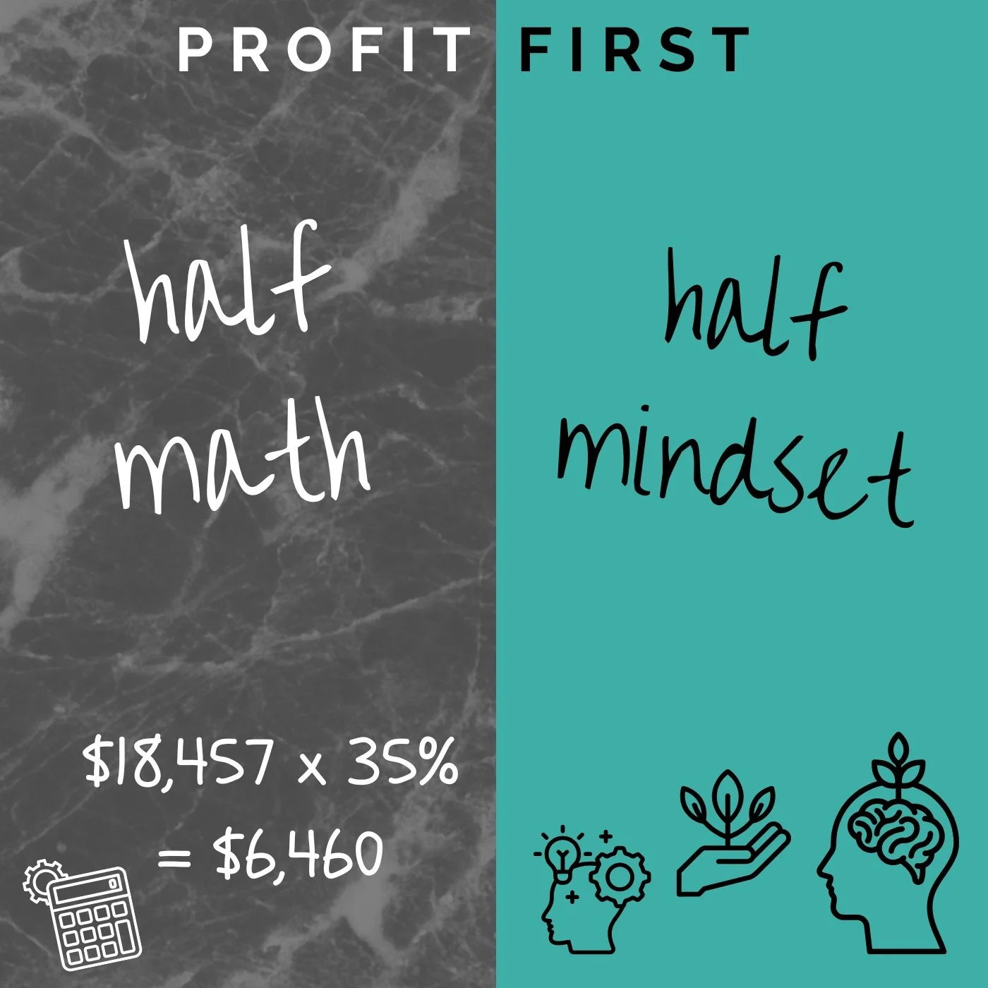 Profit First is half math, half mindset.

Yes, you're calculating percentages and moving money around. But the real shift happens when you have clarity. Your relationship with your cash changes. Suddenly you can see: Is my pricing right? What are my 