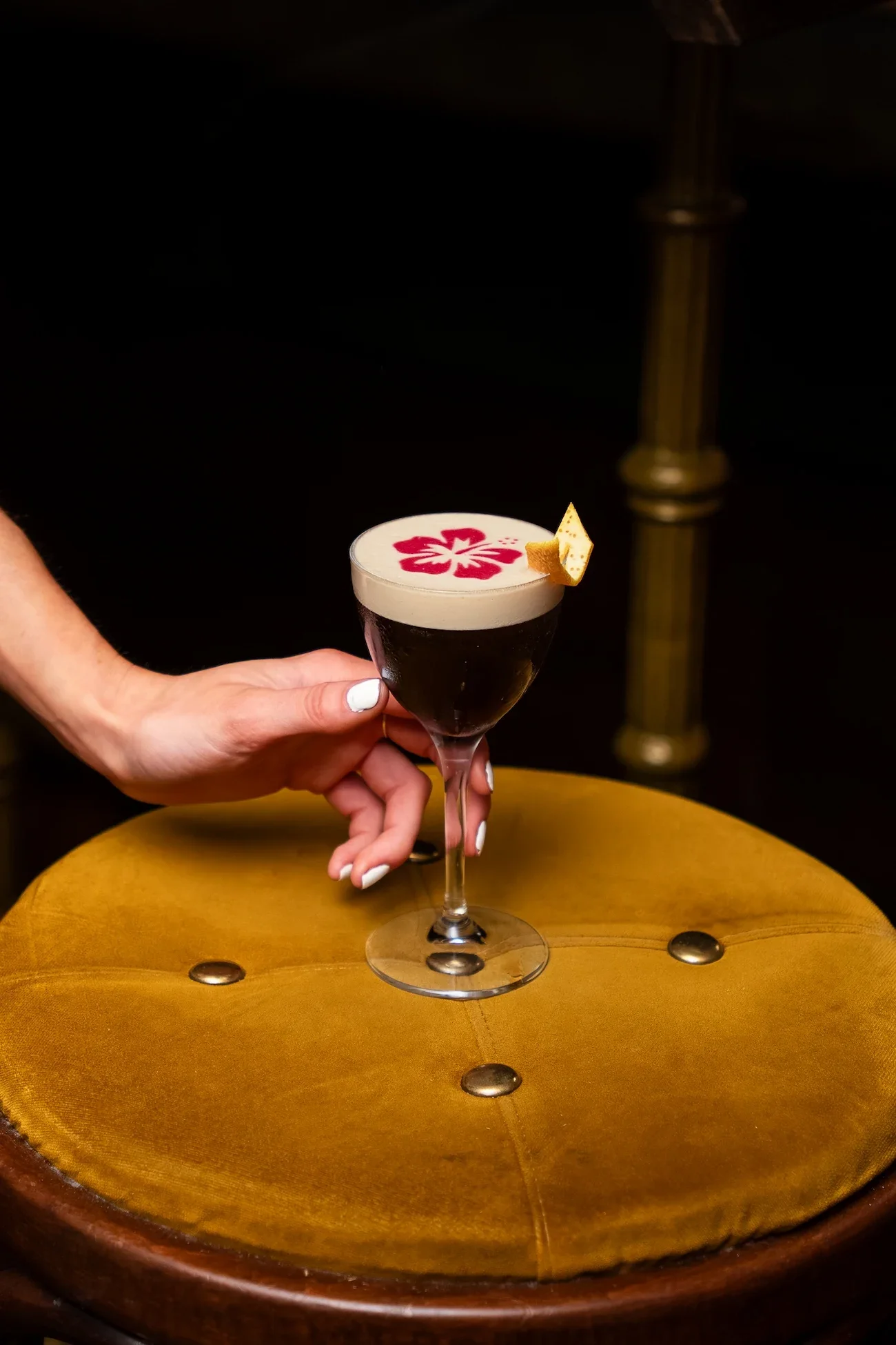 Garnished cocktail served at the barologist harrogate