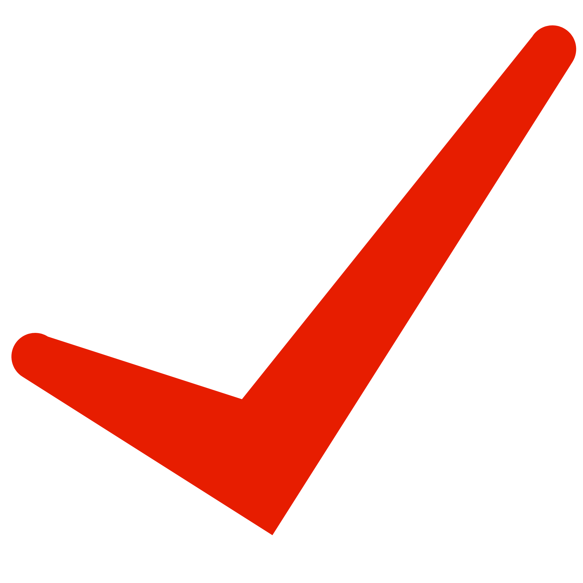 A large red checkmark symbol on a black background.