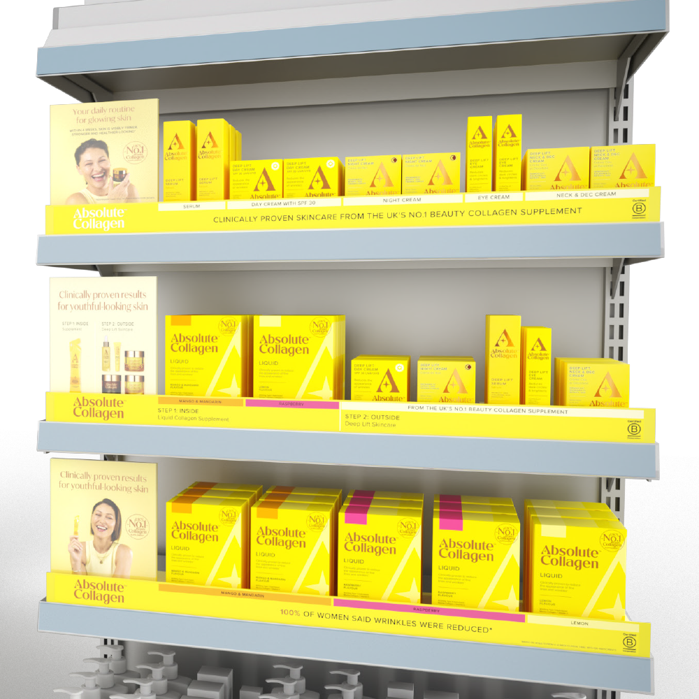 Absolute Collagen - Boots Shelving Display