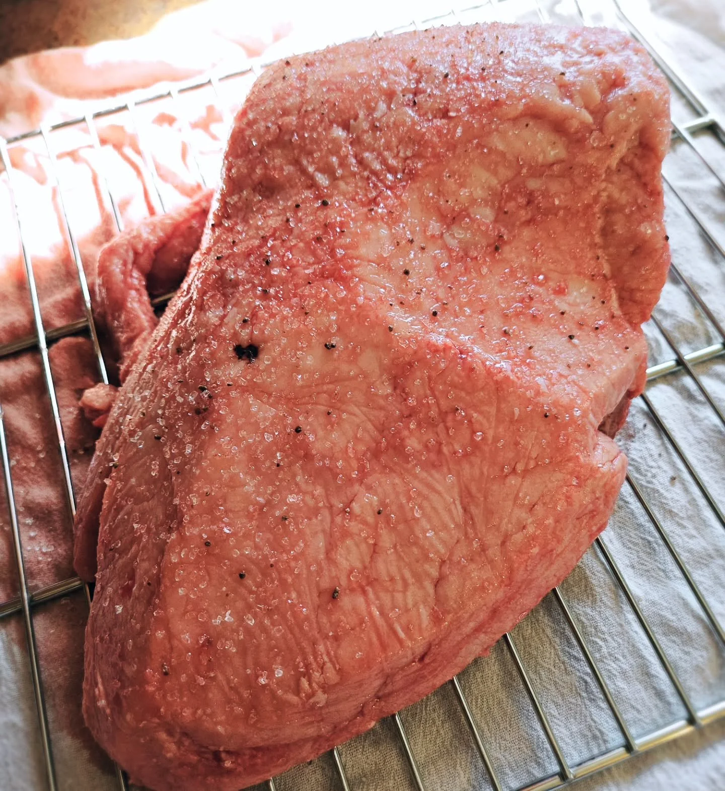 Smoked picanha by the full moon 🌕 
Simply seasoned with salt and smoked for four hours on 225⁰ with mesquite wood chips. Enjoyed with @larkthelurker25 who, true to her handle, is still lurking in Greenville before returning to Florida tomorrow!
.
.
