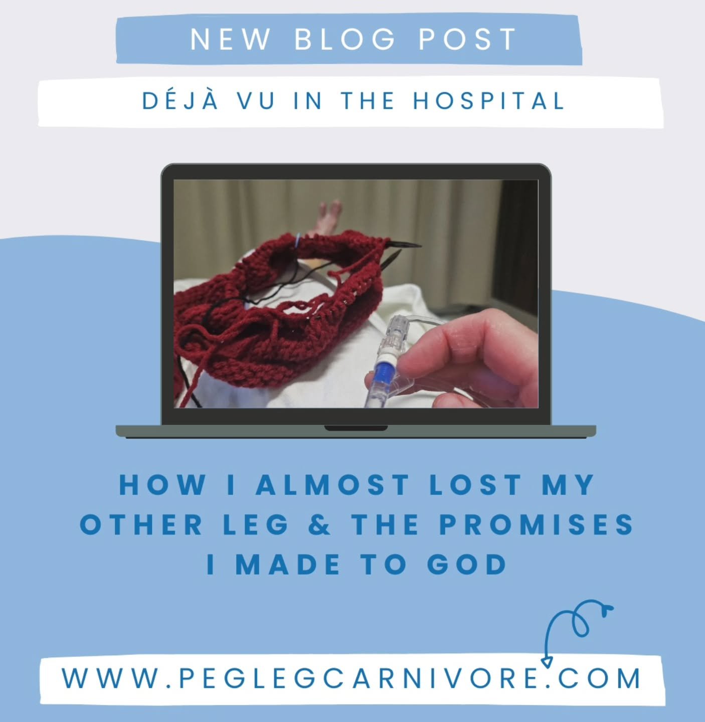 During the first round of snow and ice we experienced here in SC, I was in the hospital, worried about something else - whether or not I could keep my remaining leg.

I had contracted another MRSA infection, this time in my left ankle. It resembled t
