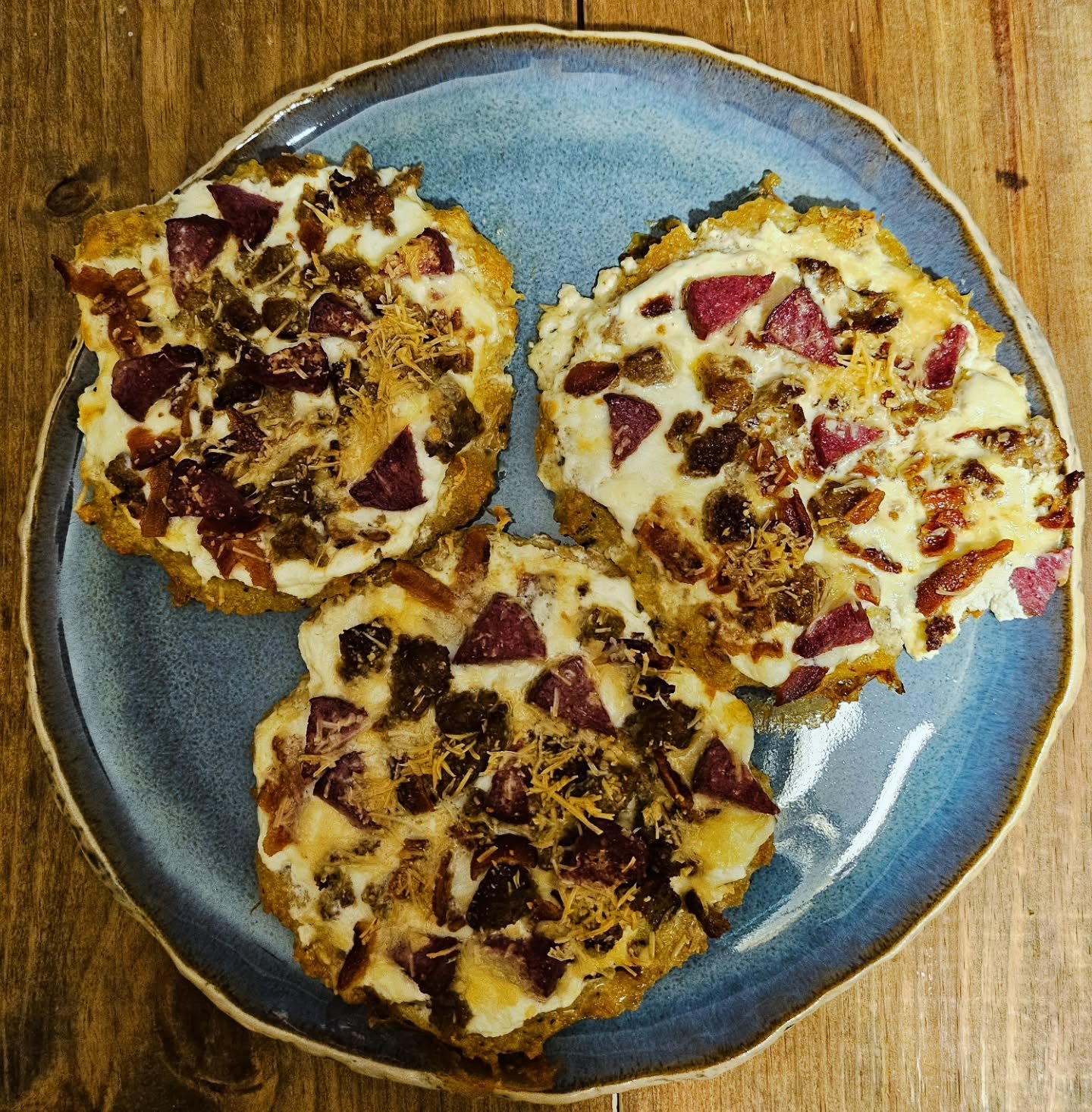 Carnivore pizza night! 

I've been carnivore since 2018, and eliminated dairy pretty early in my journey. Too much cheese in particular gives me bloating, acne, and can trigger binge eating.

However, I am currently trying to heal and gain weight. Us
