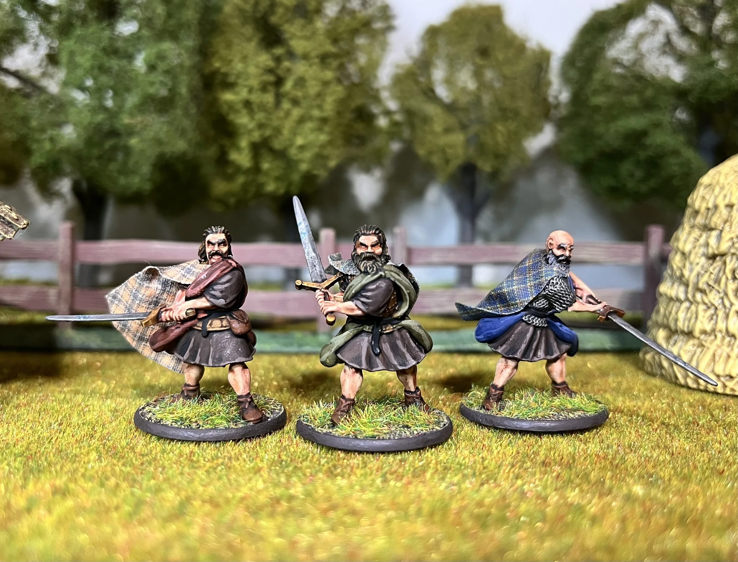 Their leader’s cloak stands out among them as a signal of resolve. The enemy won’t pass this line without paying a heavy price.