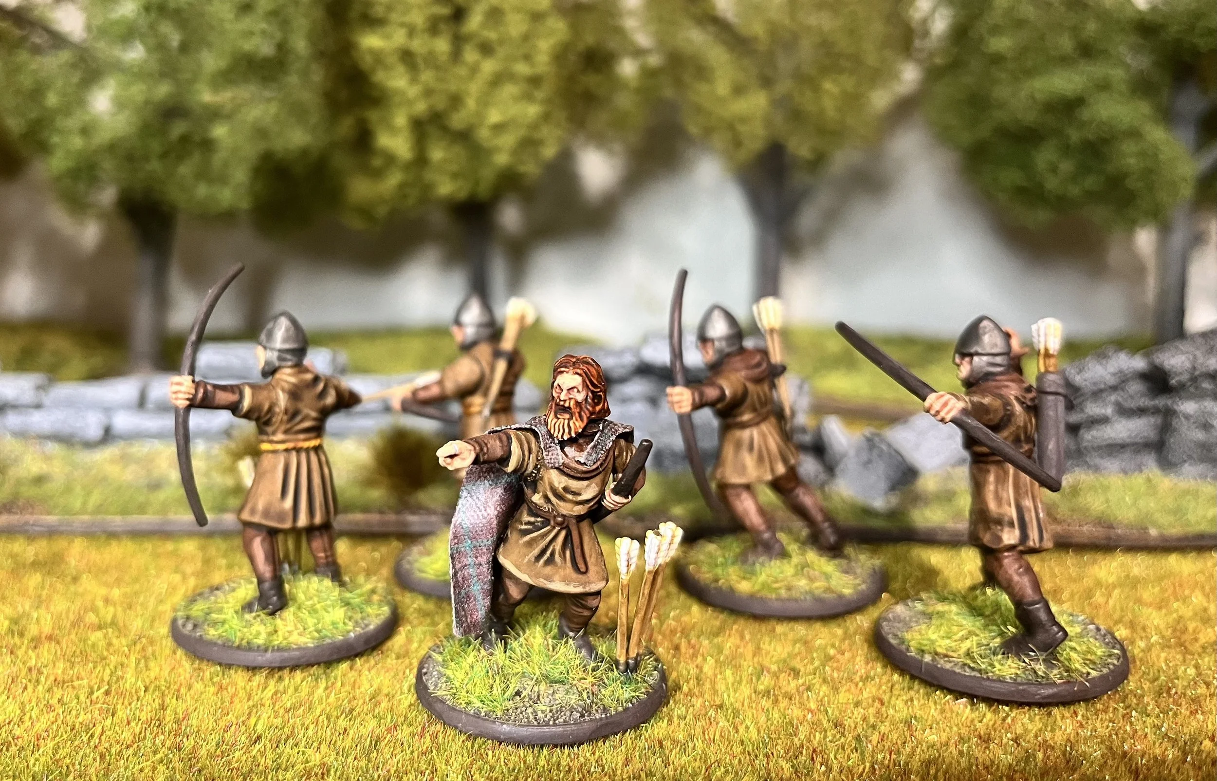 Here are some of the models George Kurisco has been working on for a Scottish Baron’s War retinue, fierce warriors with steel in hand and purpose in their eyes.