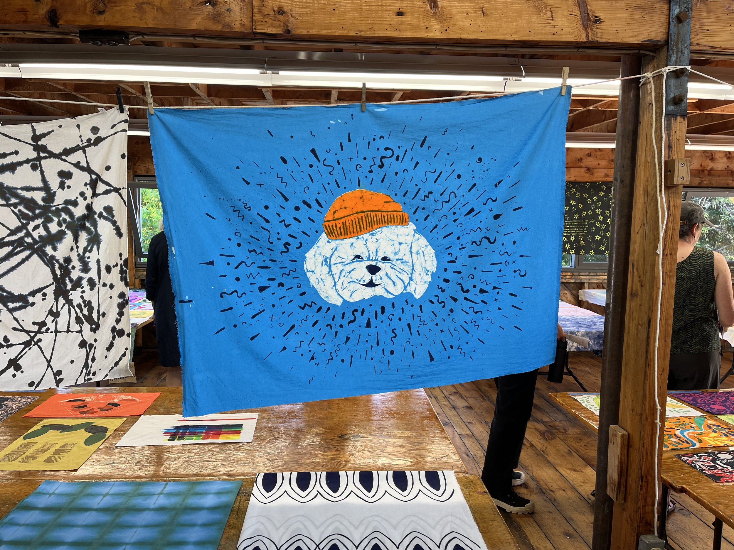 Batik wax and dye flag of my best friend Morty (2024)
