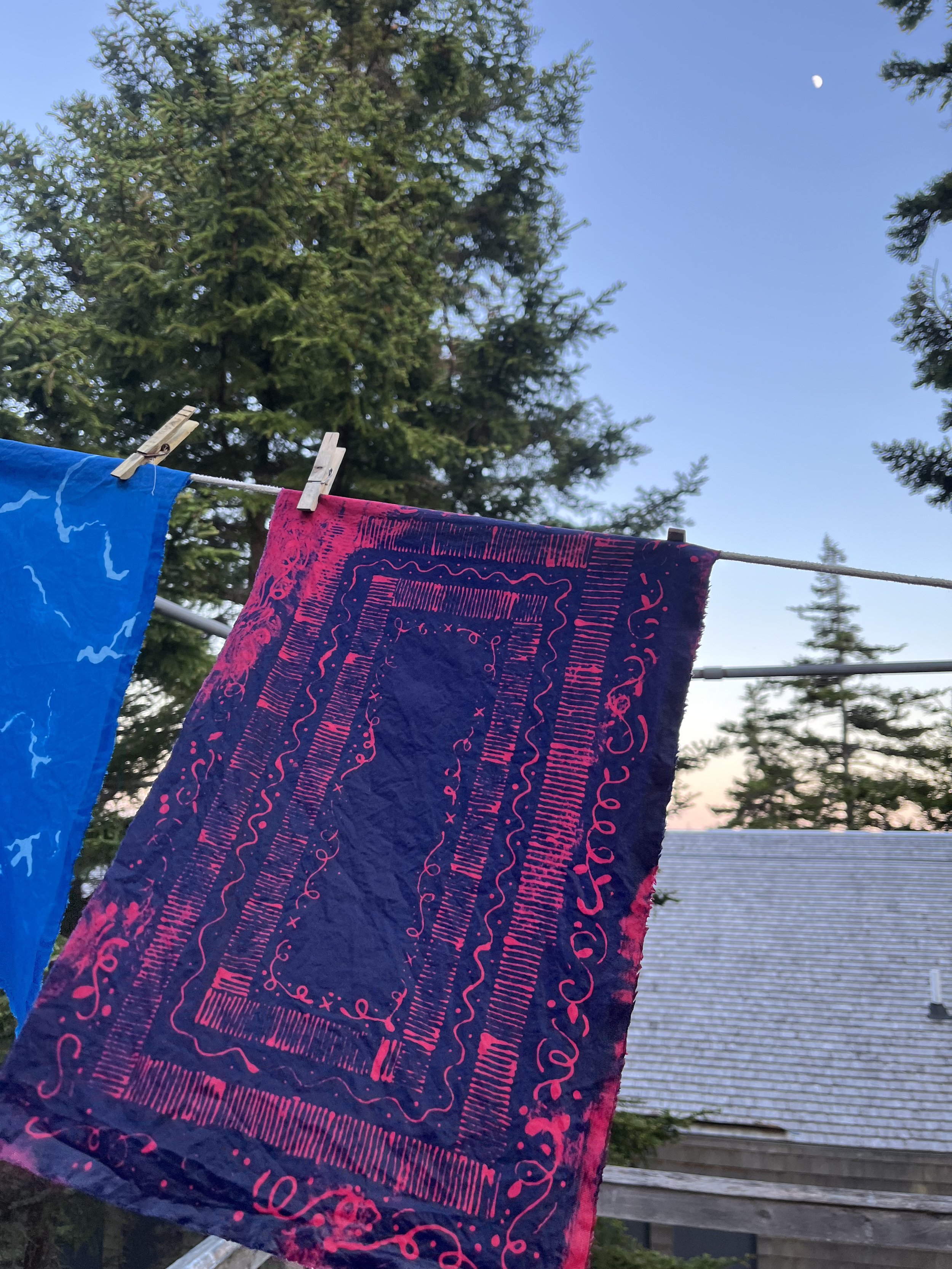 Batik waxed and dyed wall hanging (2024)