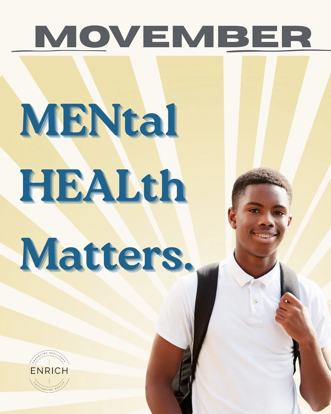 Movember isn&rsquo;t just about mustaches &mdash; it&rsquo;s about checking in, speaking up, and supporting the men in our lives.
Let&rsquo;s break the stigma together. 
#Movember #MentalHealthAwareness #StrongerTogether #MensWellness #checkin