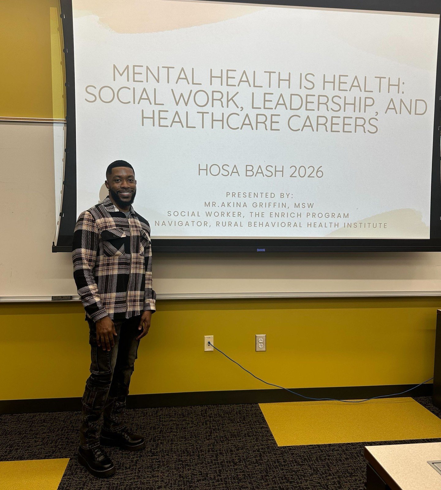 Akina Griffin, ENRICH Social Worker and Director of Youth Advisory Board, presented at the HOSA Bash 2026! 

HOSA is a student-led organization that empowers future health professionals to become leaders in the global health community, focusing on ed