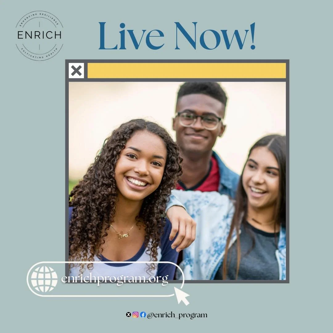 We are excited to announce the launch of our new website! Check it out ➡️ www.enrichprogram.org 

#mentalhealth #youthmentalhealth #emotionalwellbeing #mentalhealthawareness #mentalhealthresources